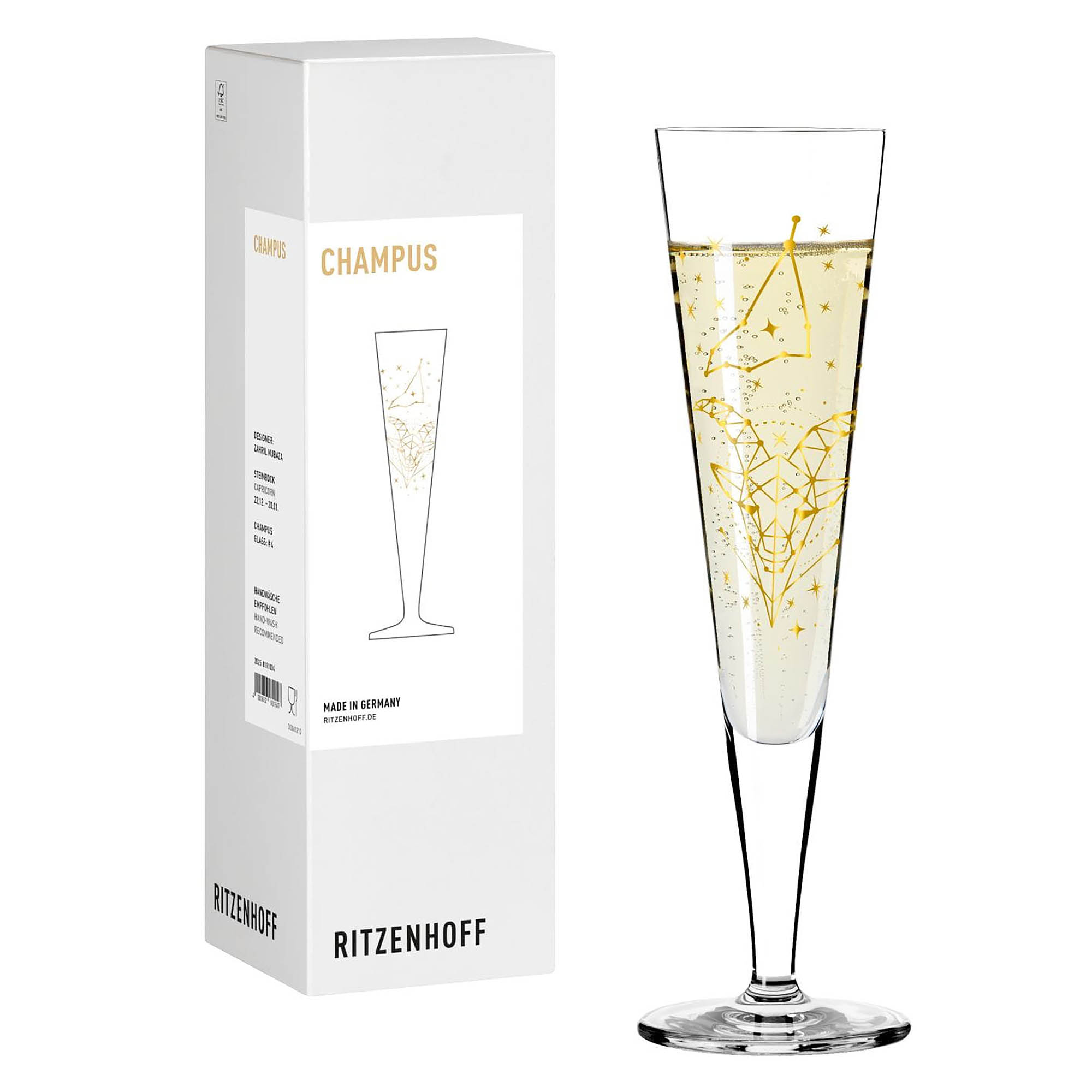 RITZENHOFF Champagne glass ASTRO # 4 - Capricorn Contents 205 ml