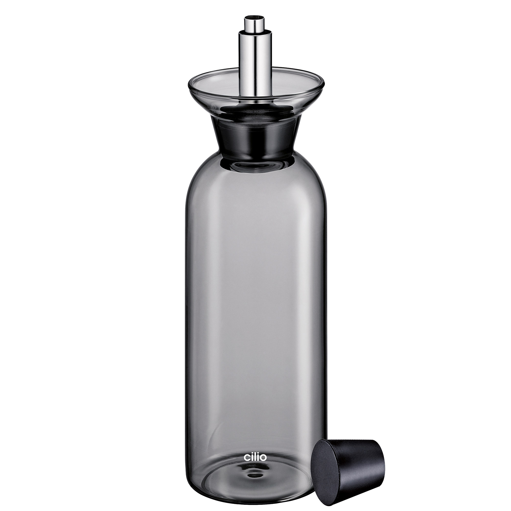 CILIO Essig-/Ölflasche LIGURIA 450 ml aus Borosilikatglas grau getönt