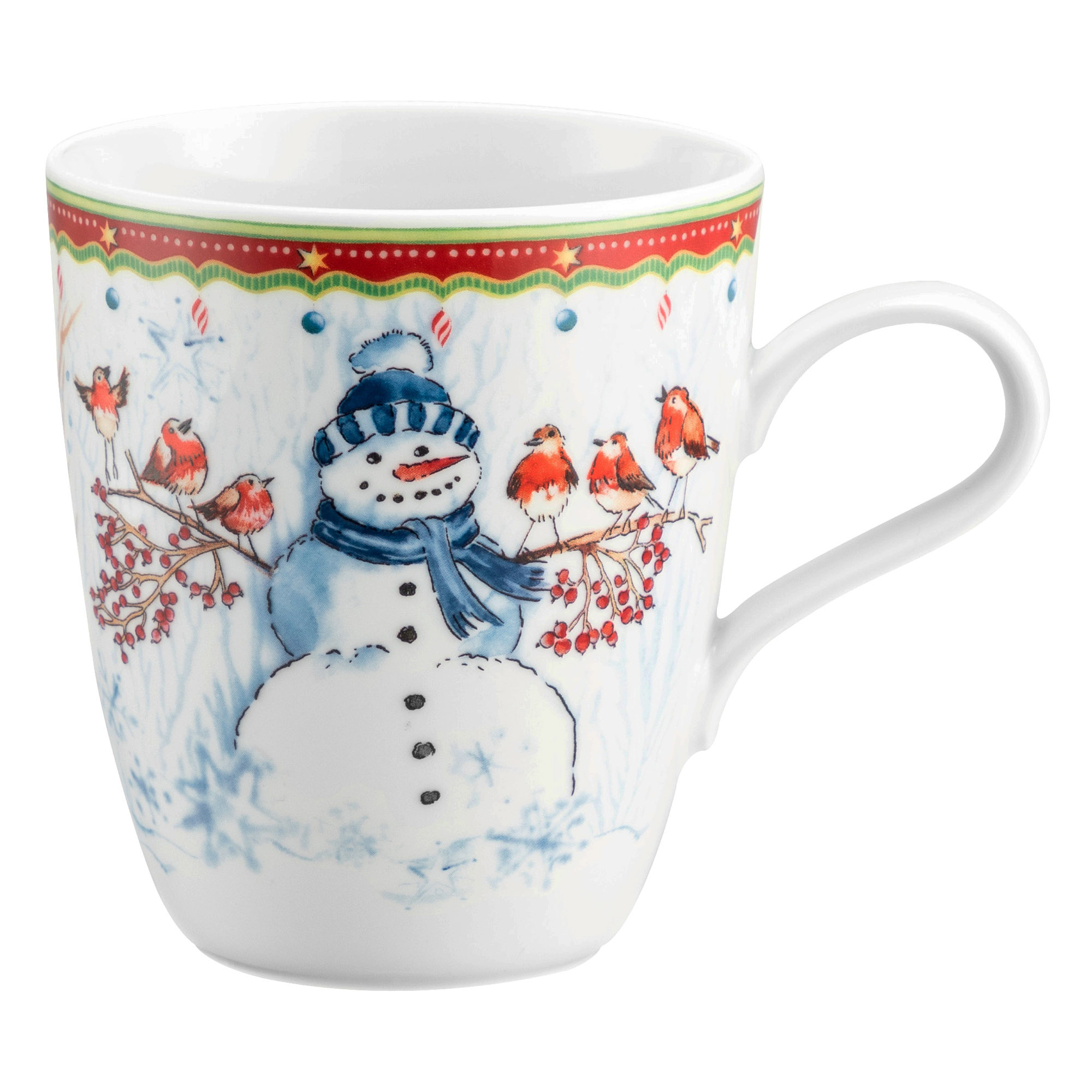 Seltmann Weiden WEIHNACHTSBECHER 65298 Becher mit Henkel 0,4 Liter Schneemann