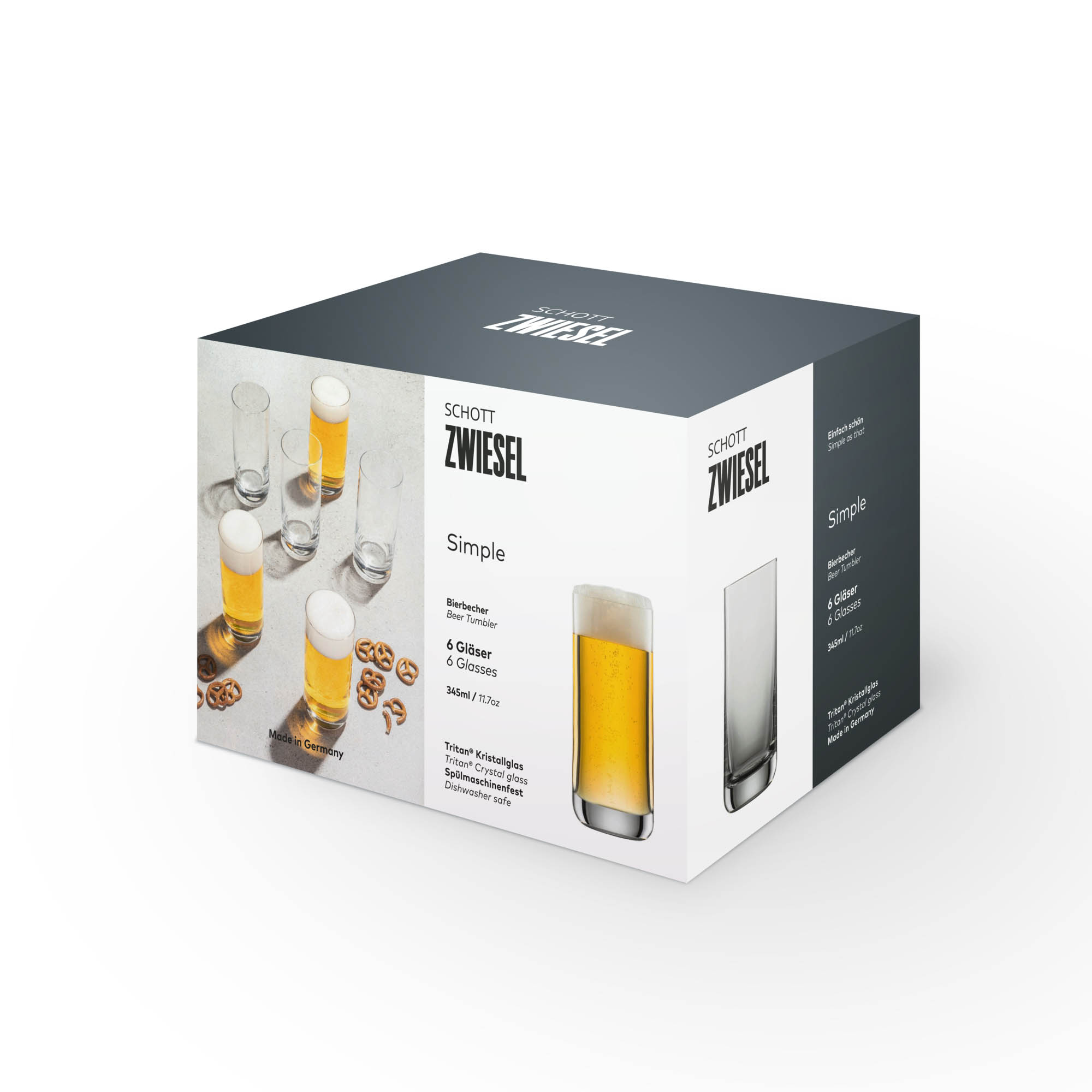 SCHOTT ZWIESEL Serie SIMPLE Bierbecher Bierglas 6 Stück Inhalt 345 ml