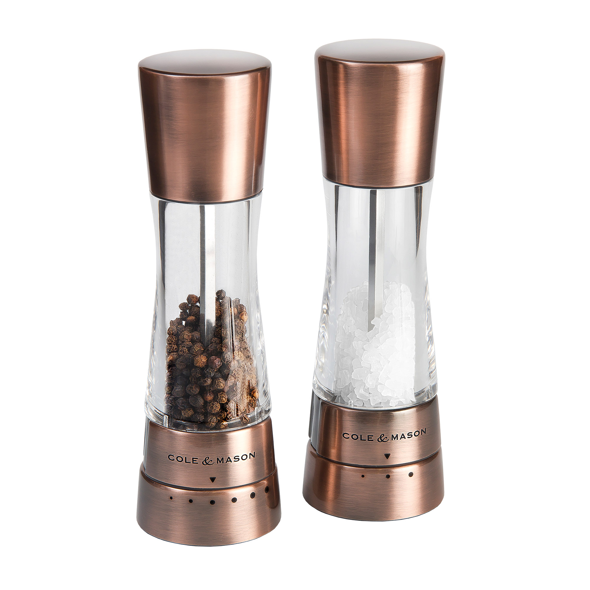 COLE & MASON Geschenk-Set Salzmühle und Pfeffermühle DERWENT 19 cm kupferfarben