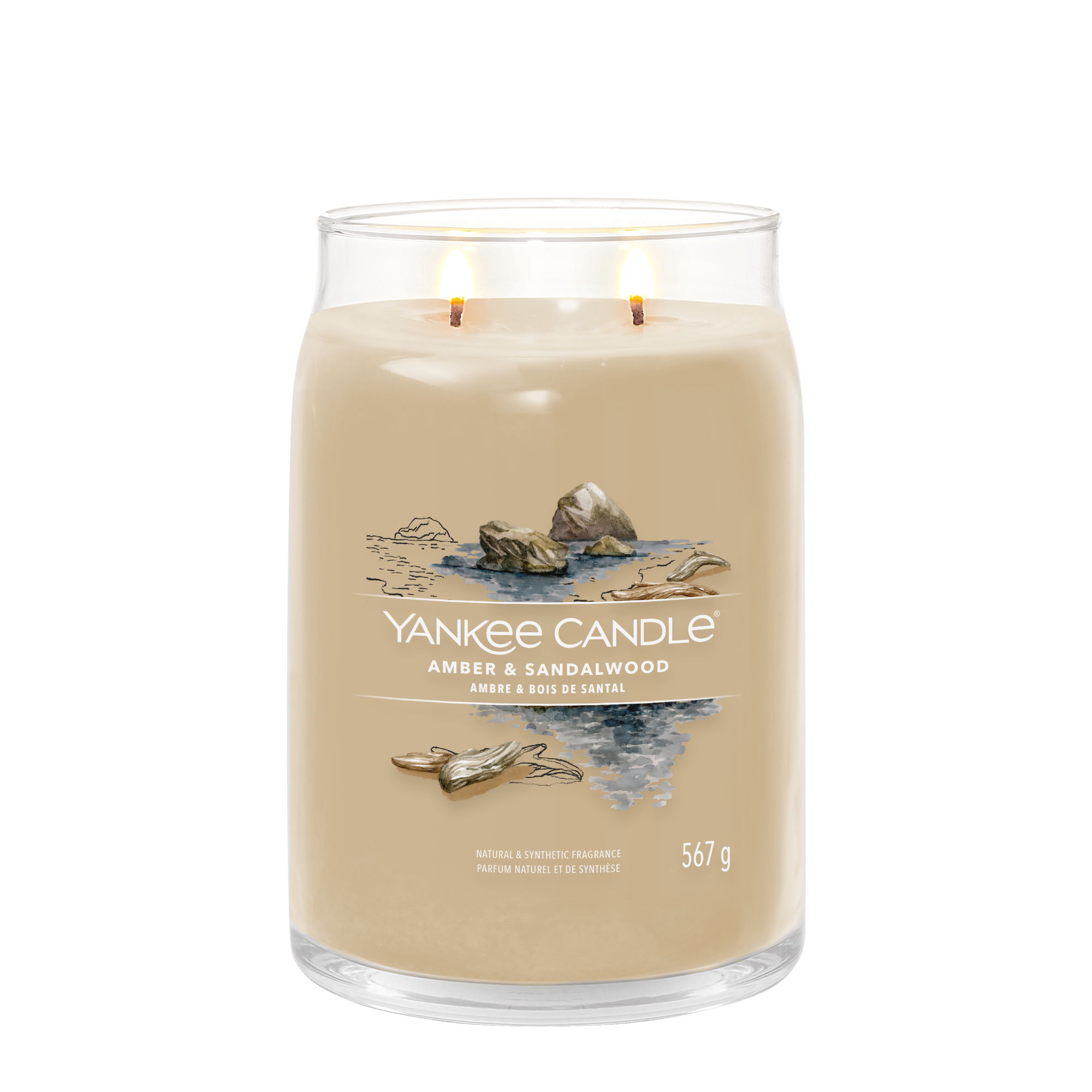 YANKEE CANDLE Große Signature Kerze AMBER & SANDALWOOD 567 g Duftkerze