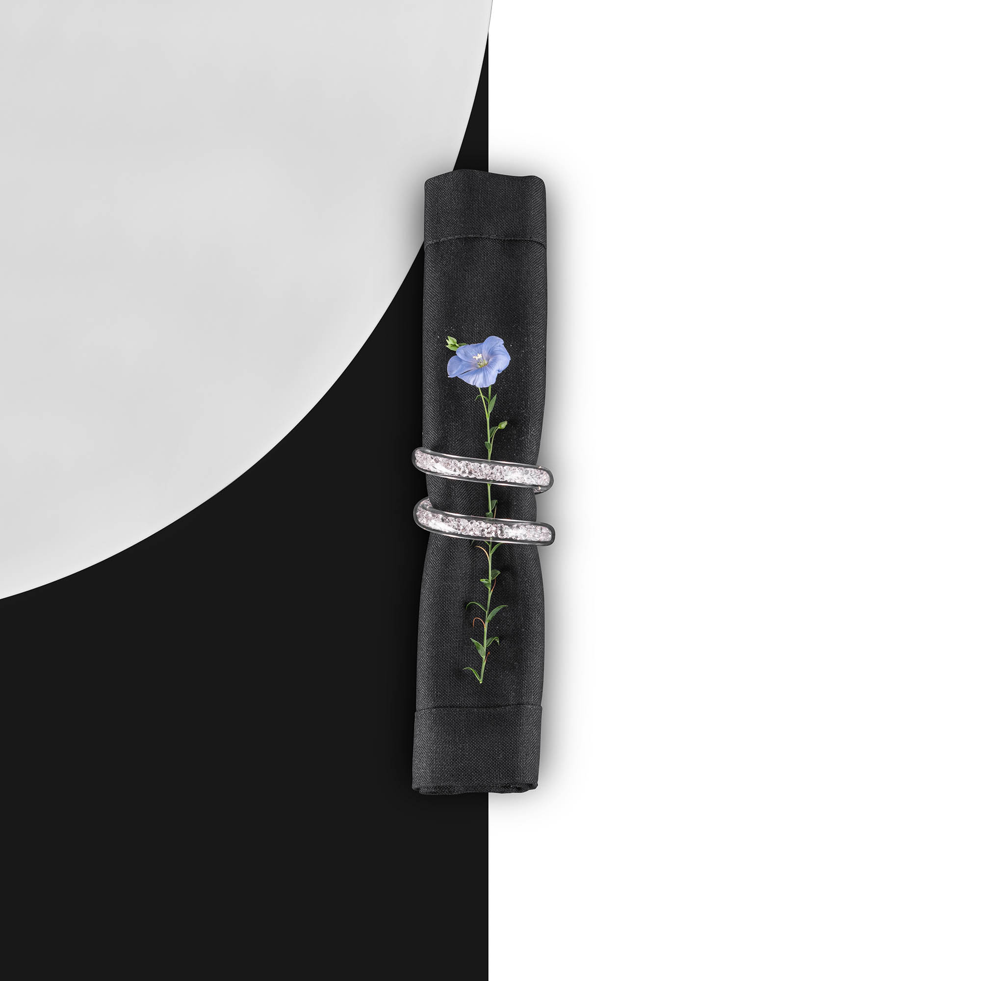 EISCH Serviettenringe 10 CARAT aus Kristallglas mit Glasdiamanten 2 Stück