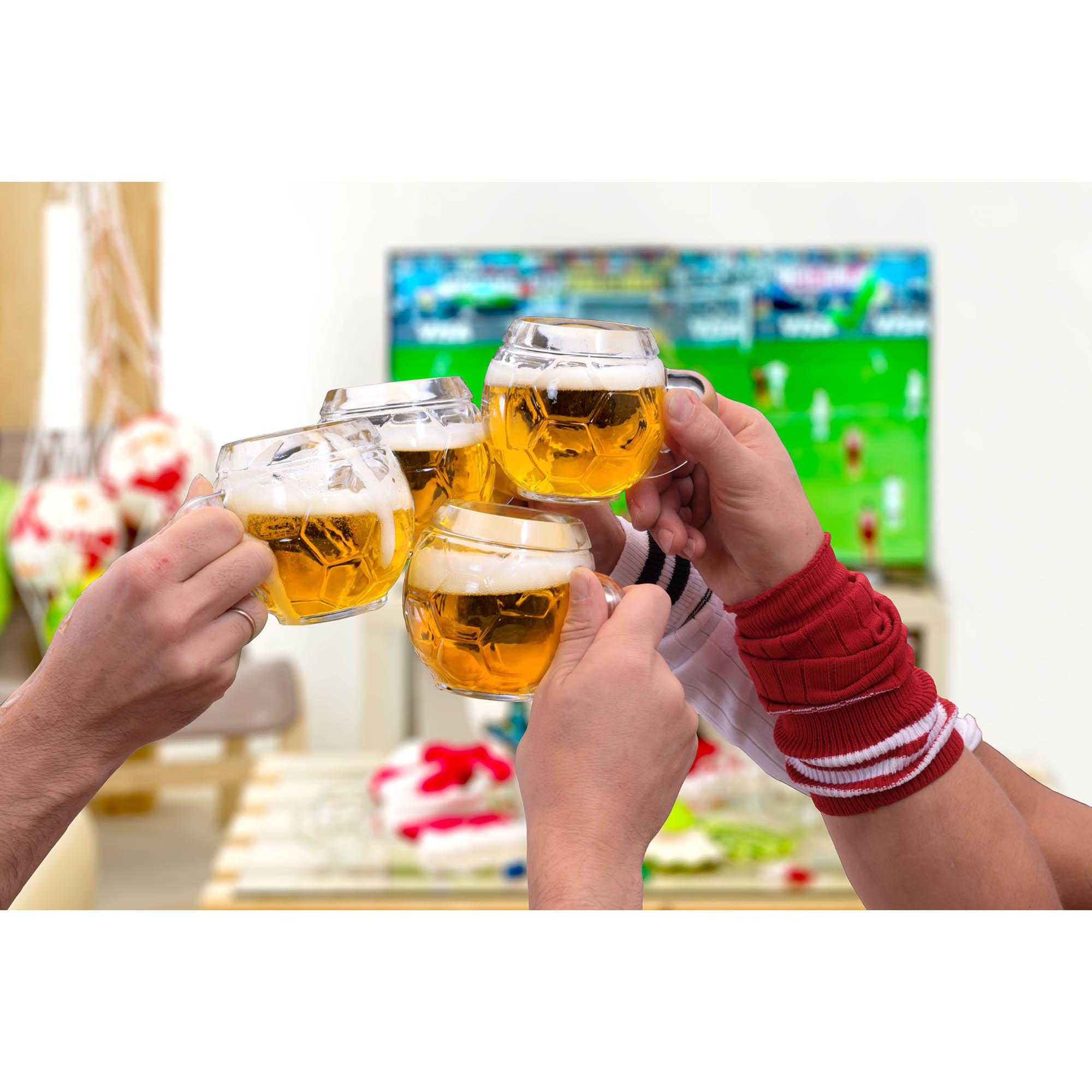 STÖLZLE LAUSITZ Bierglas Bierkrug FUSSBALLGLAS 6 Stück 0,4 Liter