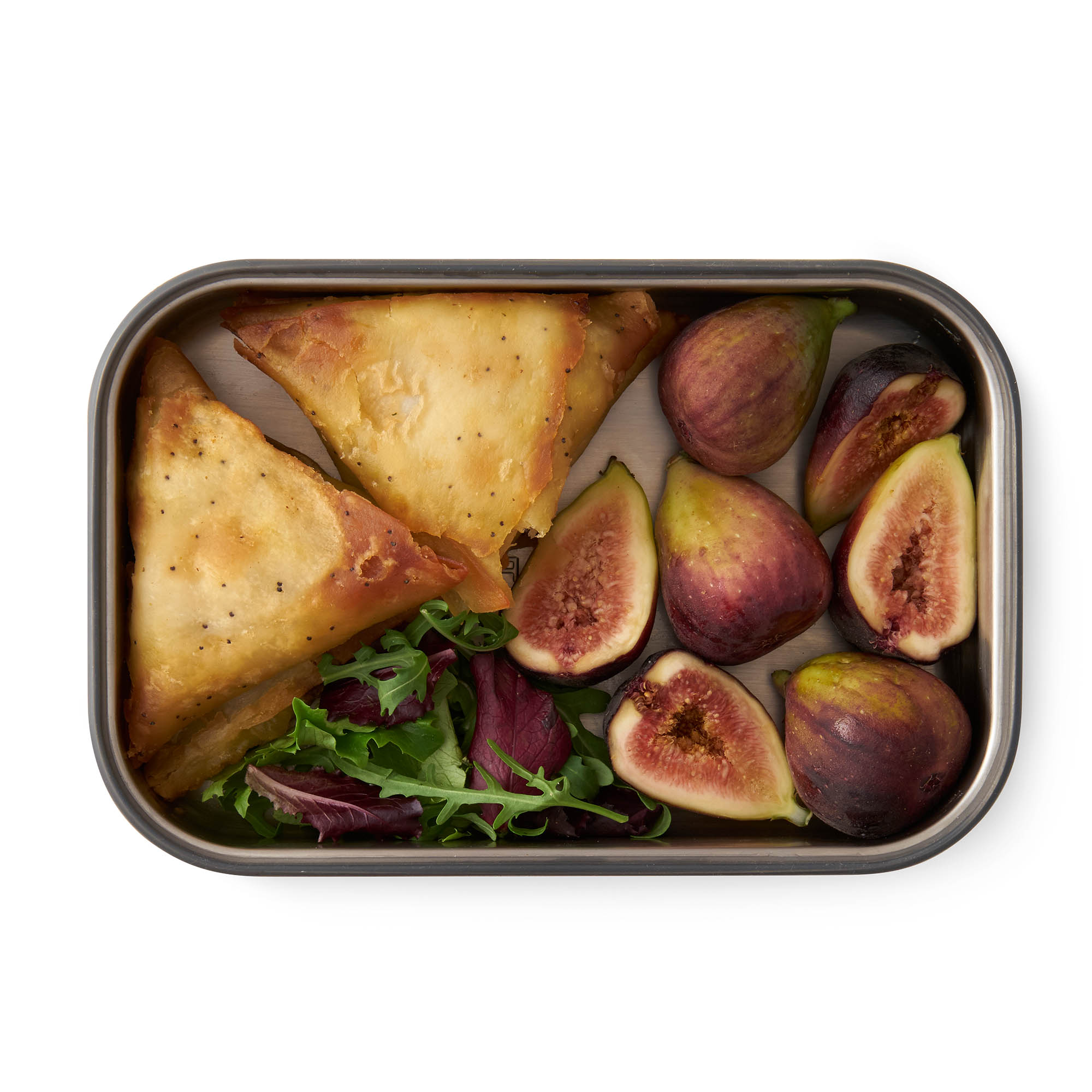 BLACK+BLUM Stainless Steel and Bamboo Lunch Box, 22 x 15 x 5 cm, orange