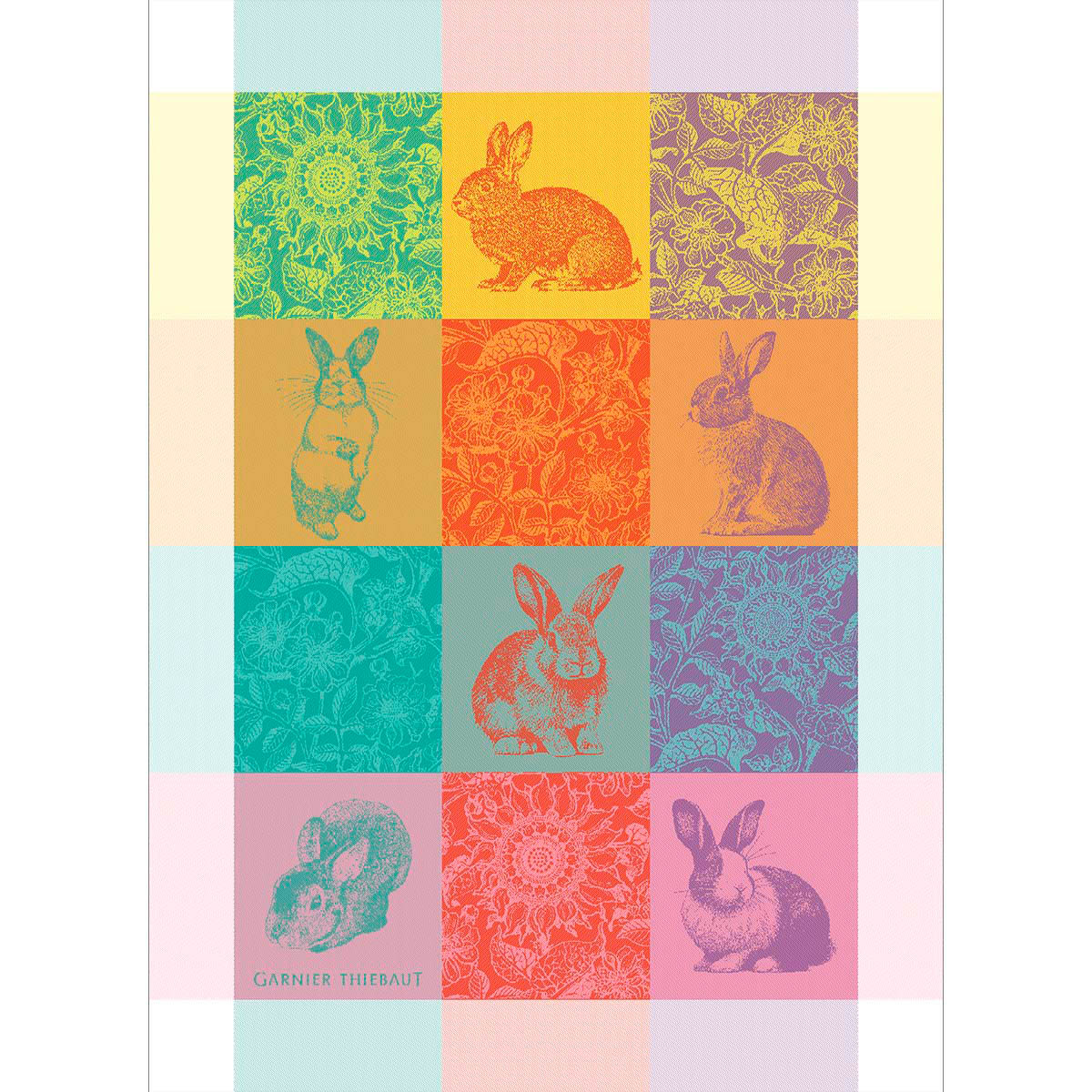 GARNIER-THIEBAUT Geschirrtuch LES LAPINS (Häschen) 56 x 78 cm 100% Baumwolle