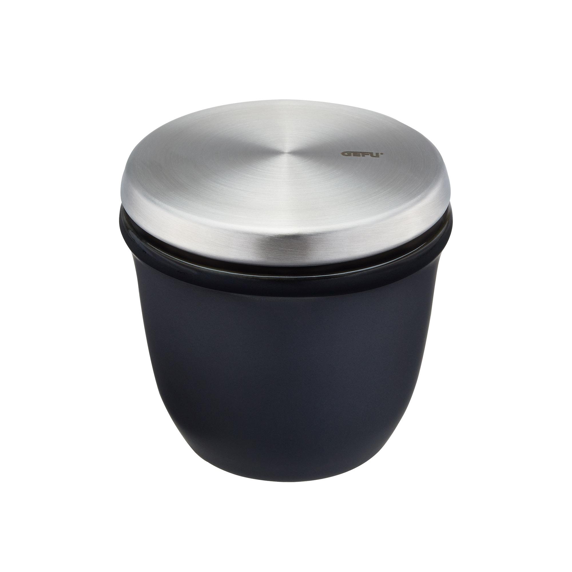 GEFU Salz- und Gewürzdose X-PLOSION Steingut mit Deckel aus Edelstahl