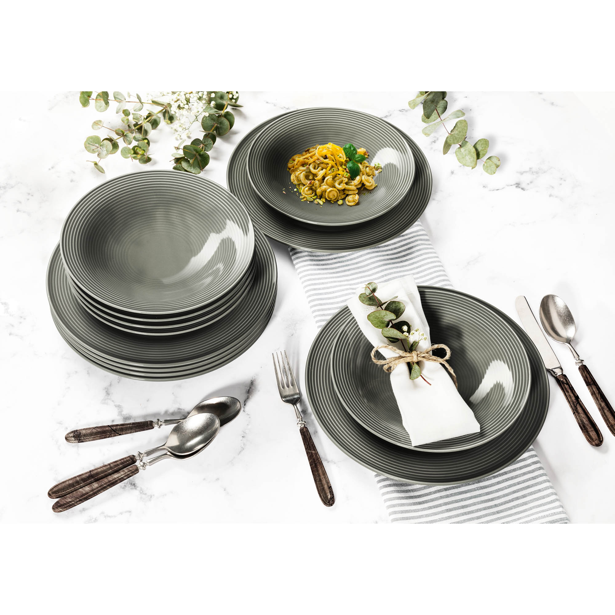 Seltmann Weiden BEAT color glaze 003 Tafelservice 12-teilig perlgrau