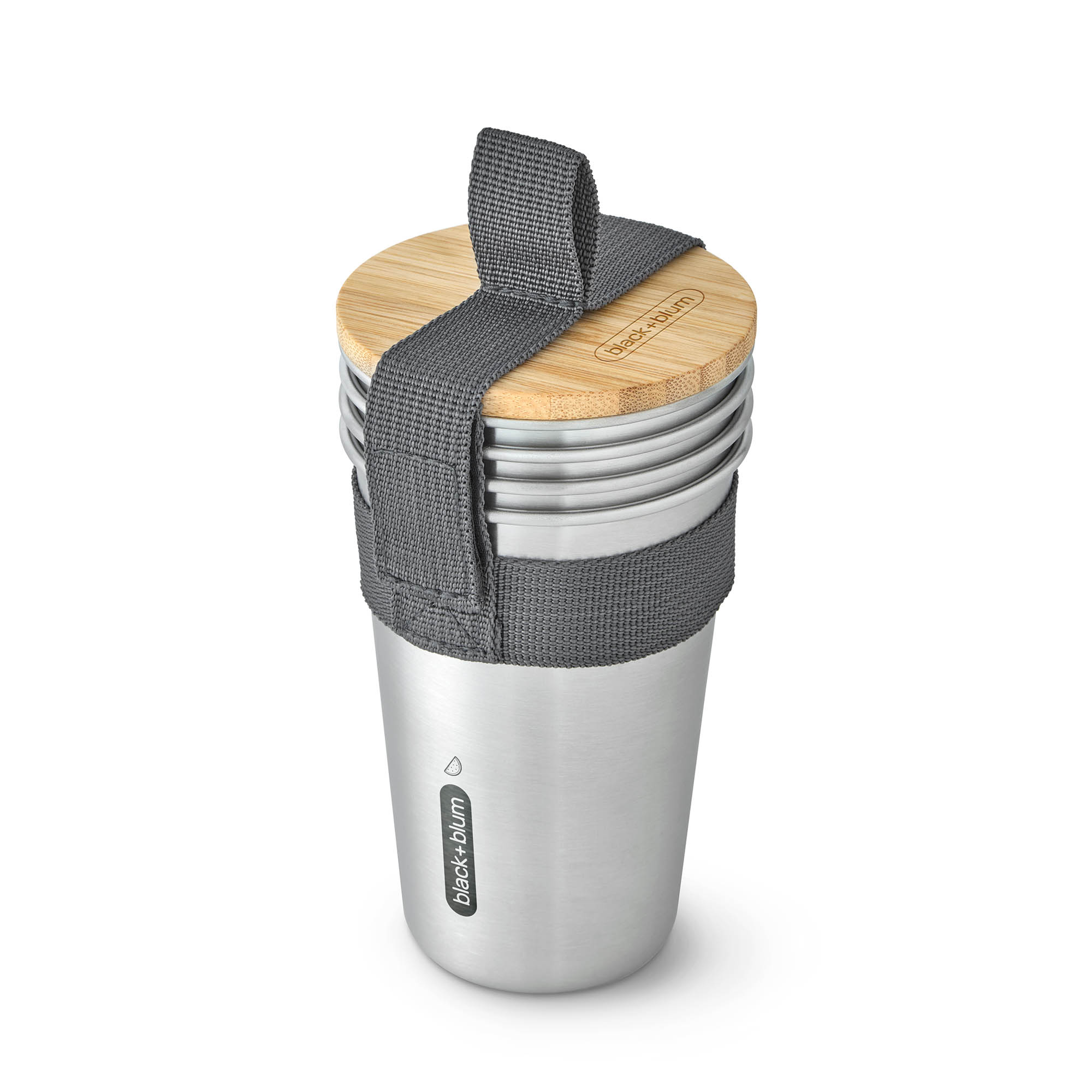 BLACK+BLUM Set 4 Edelstahl-Becher 0,5 Liter für Camping, Picknick