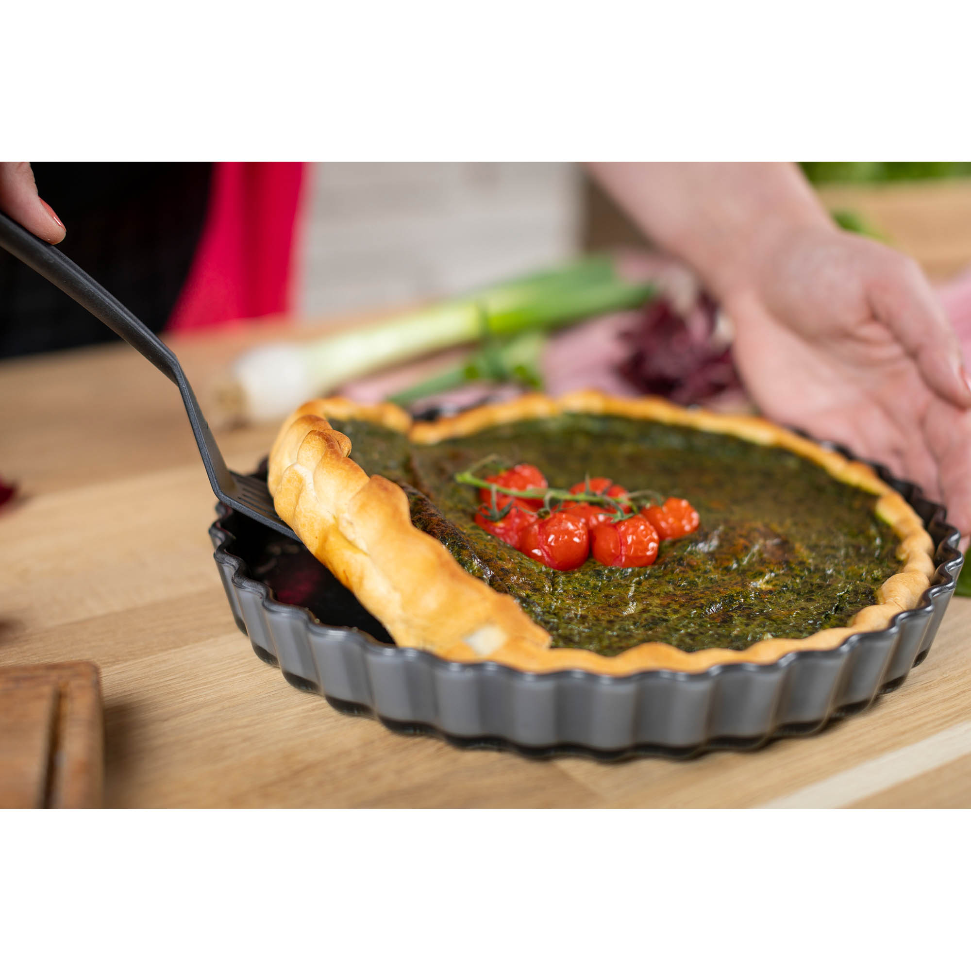 KUHN RIKON Quicheform Tarteform EASY Borosilikatglas Antihaftbeschichtung 27 cm