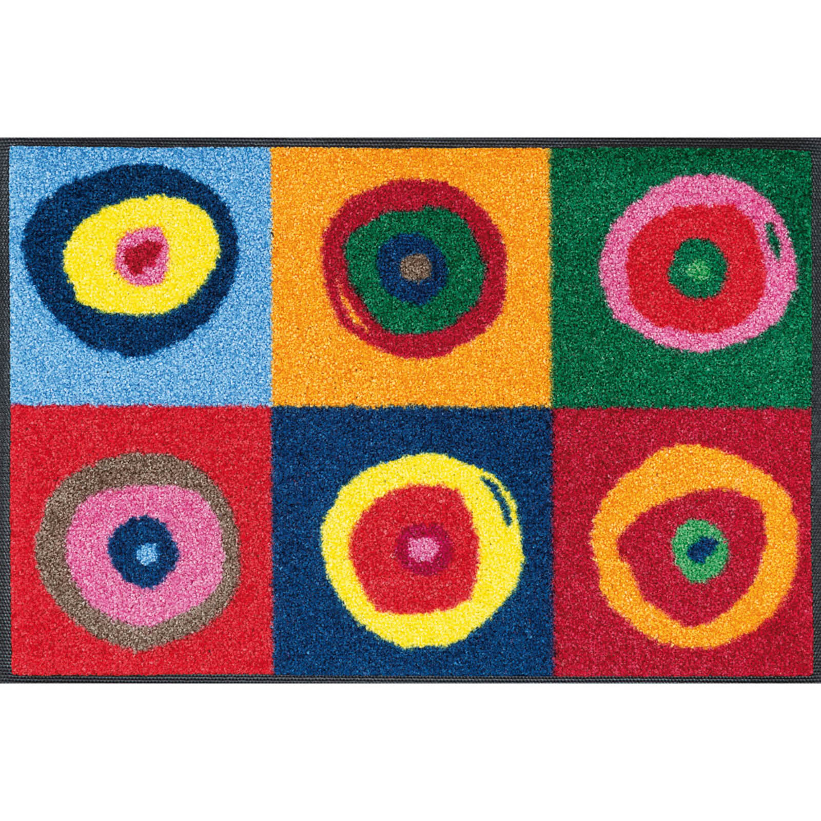 WASH + DRY Fußmatte 50 x 75 cm Motiv SERGEJ farbige Kreise
