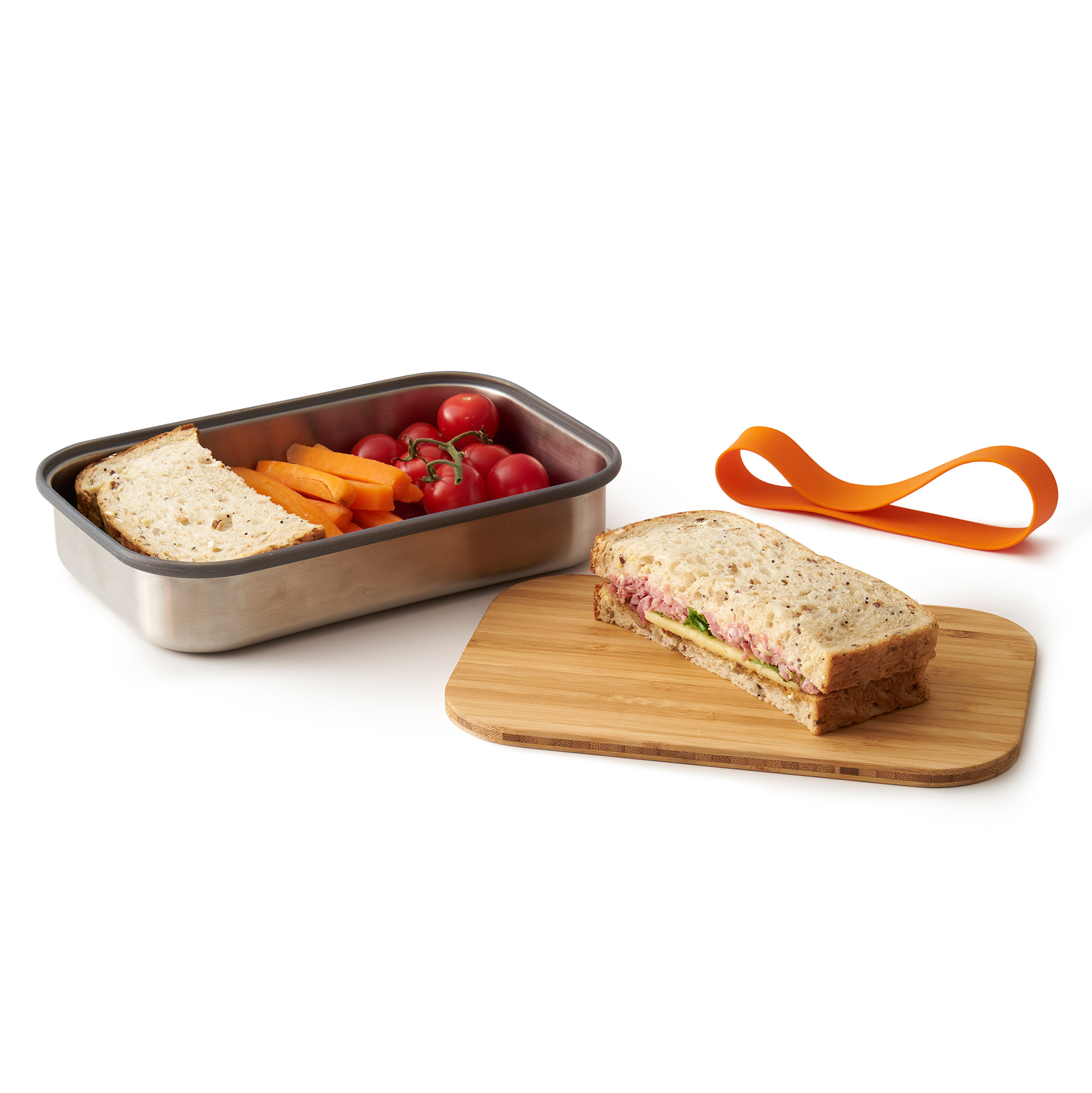 BLACK+BLUM Sandwichbox Edelstahl Bambus 22 x 15 x 5 cm orange