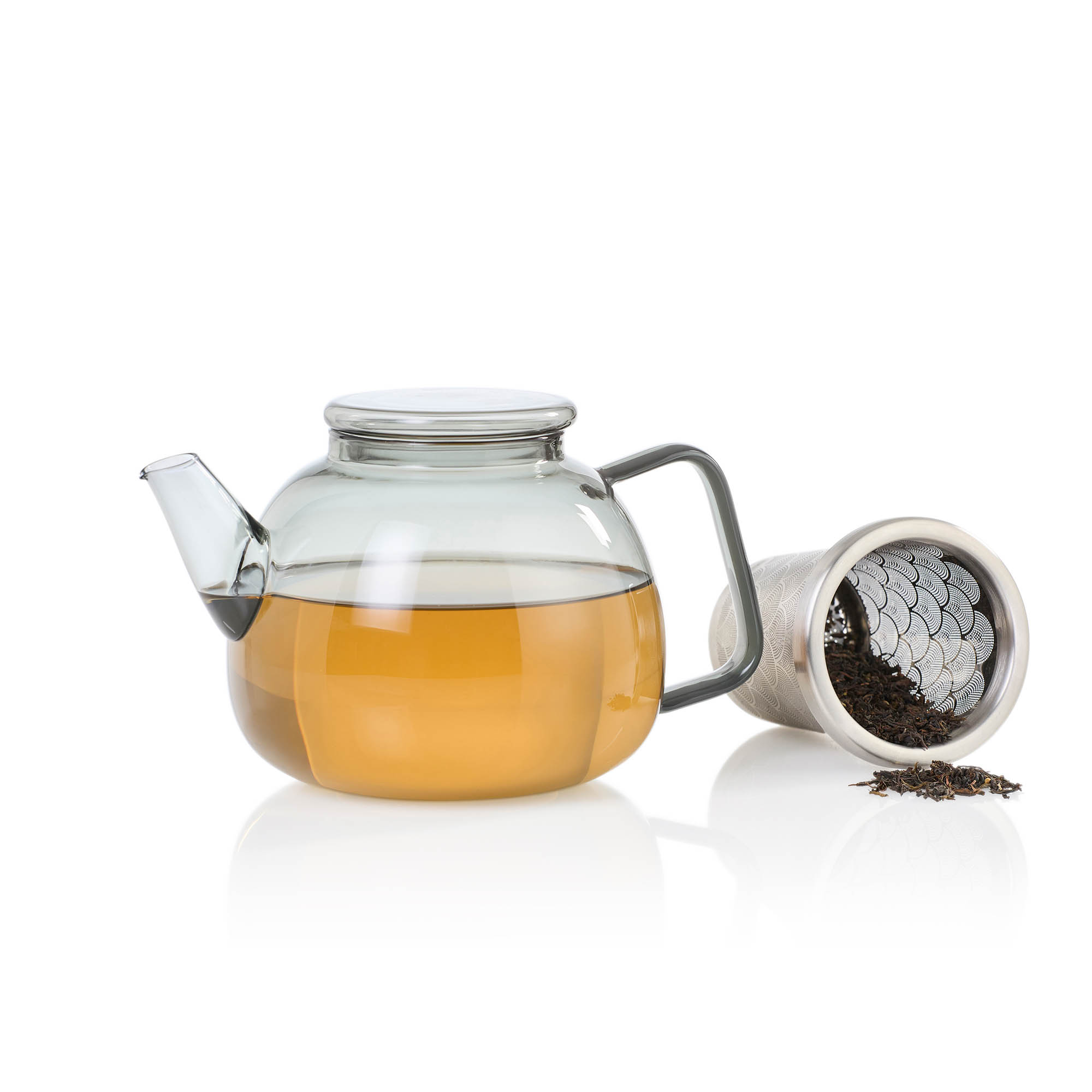 AdHoc gift set YUNA teapot made of borosilicate glass 1.2 litres + TUTO teapot warmer