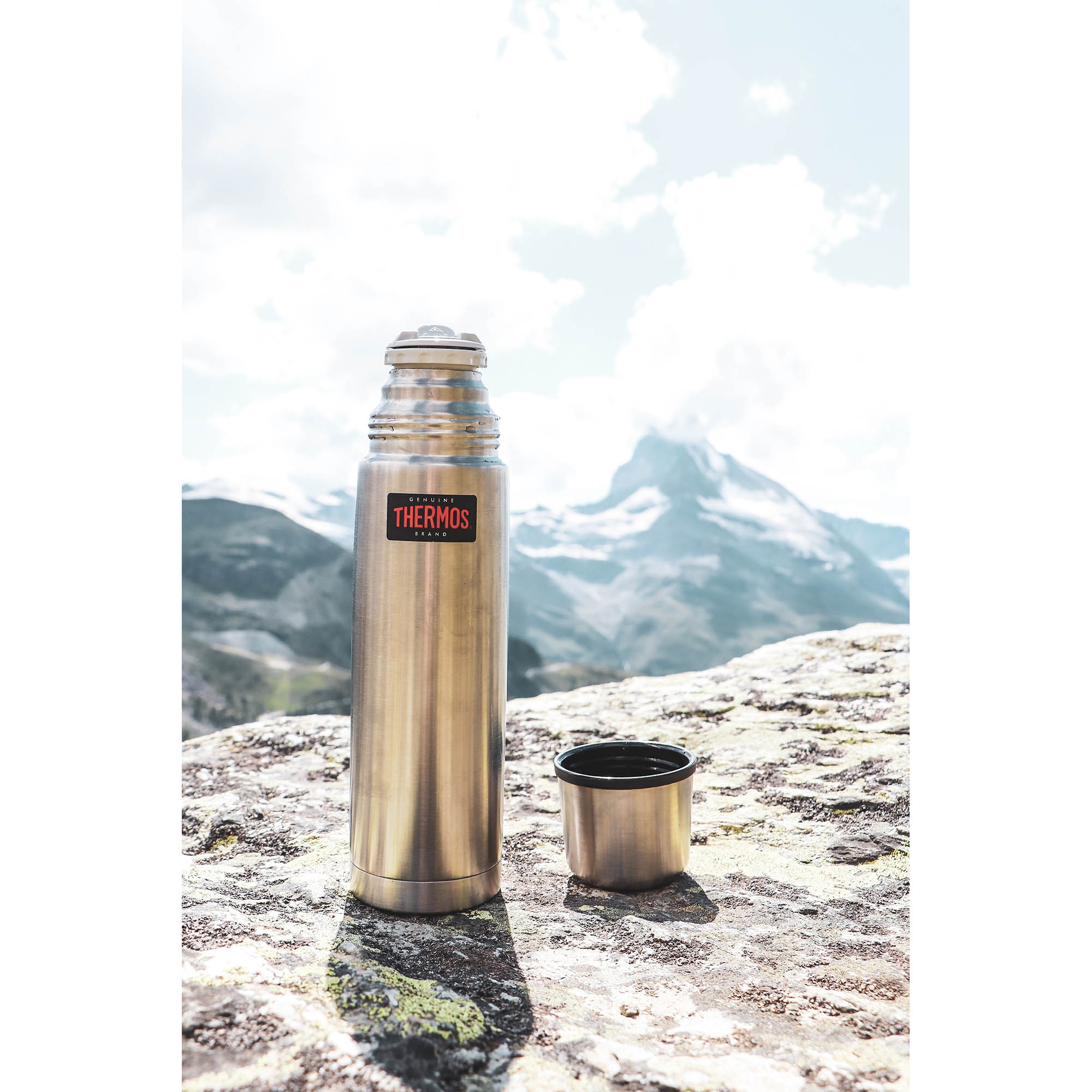 THERMOS Isolierflasche LIGHT & COMPACT Edelstahl matt doppelwandig 1,0 Liter