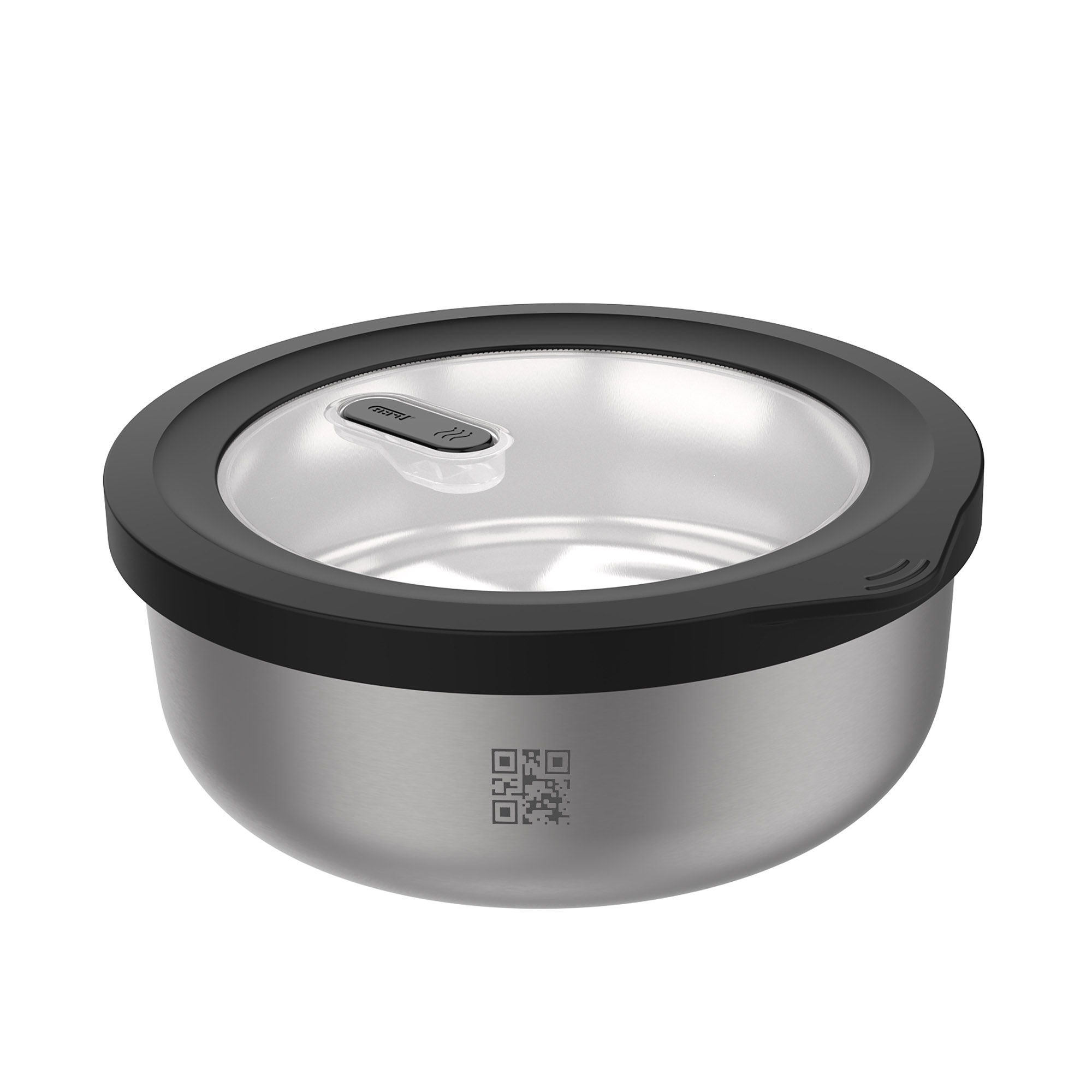 GEFU Frischhaltedose PROVIDO 1,0 Liter rund aus Edelstahl mikrowellentauglich