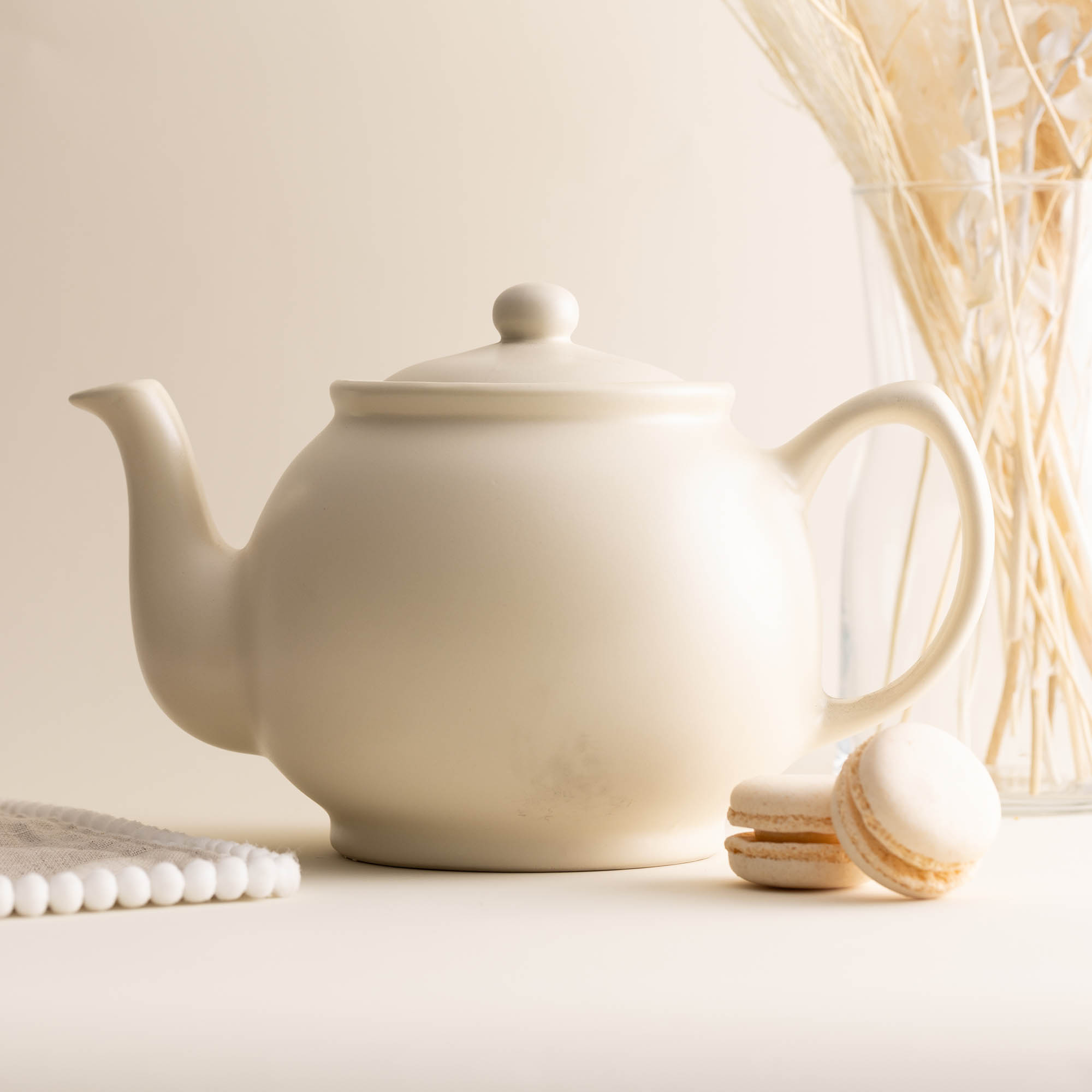 PRICE & KENSINGTON Teekanne 1,1 Liter für 6 Tassen matt creme