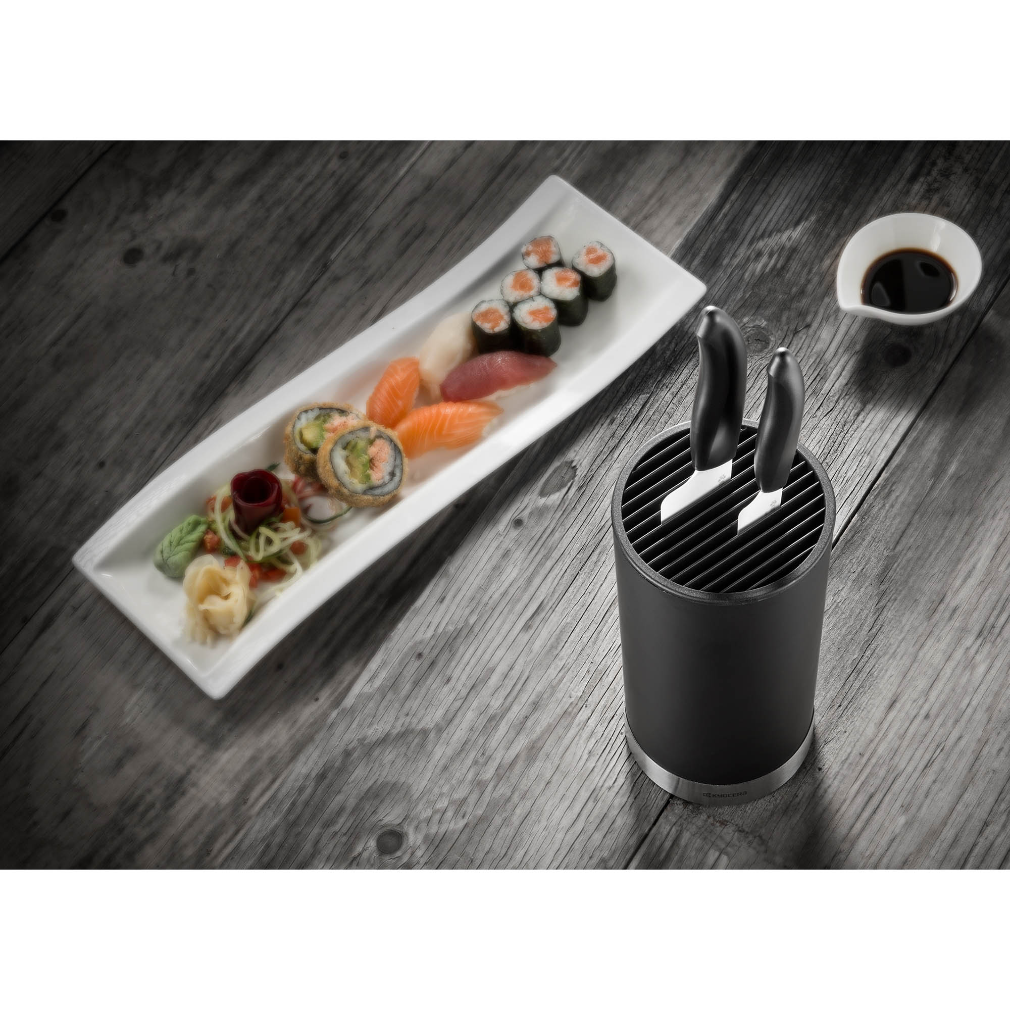 KYOCERA soft-touch knife block round for up to 8 knives, unequipped