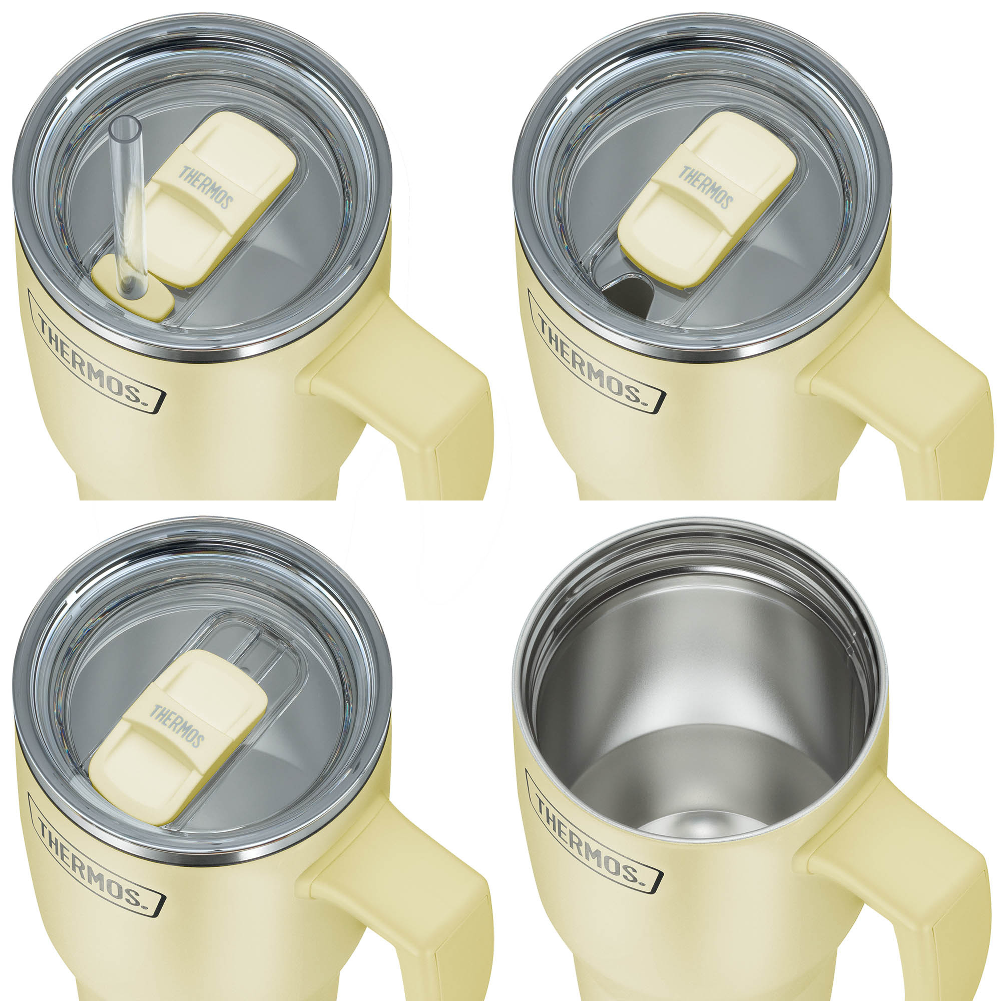 THERMOS Isoliertrinkbecher REFRESHING 0,85 Liter Edelstahl doppelwandig vanille