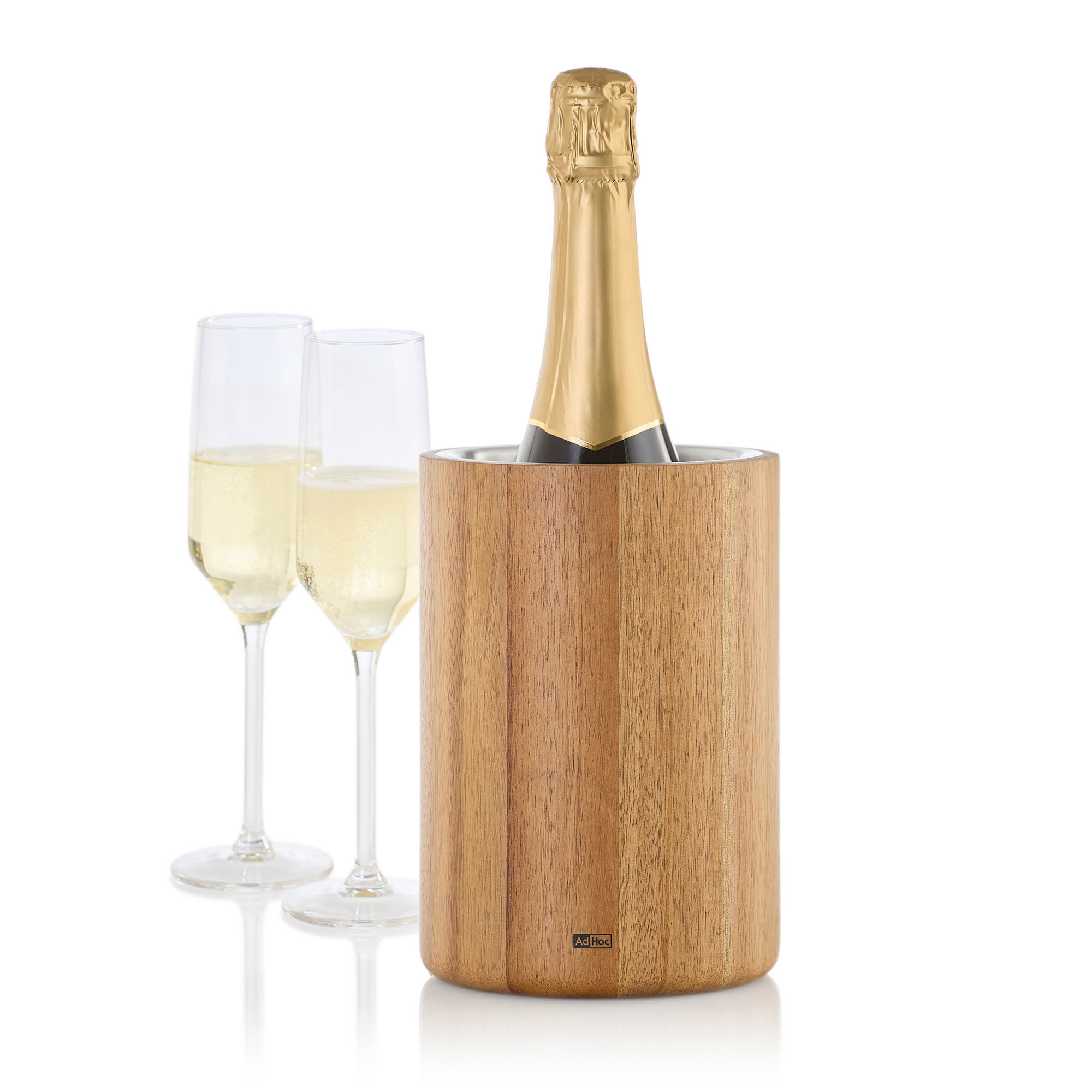 AdHoc Wein- / Sekt- / Champagnerkühler VINE Akazienholz / Edelstahl