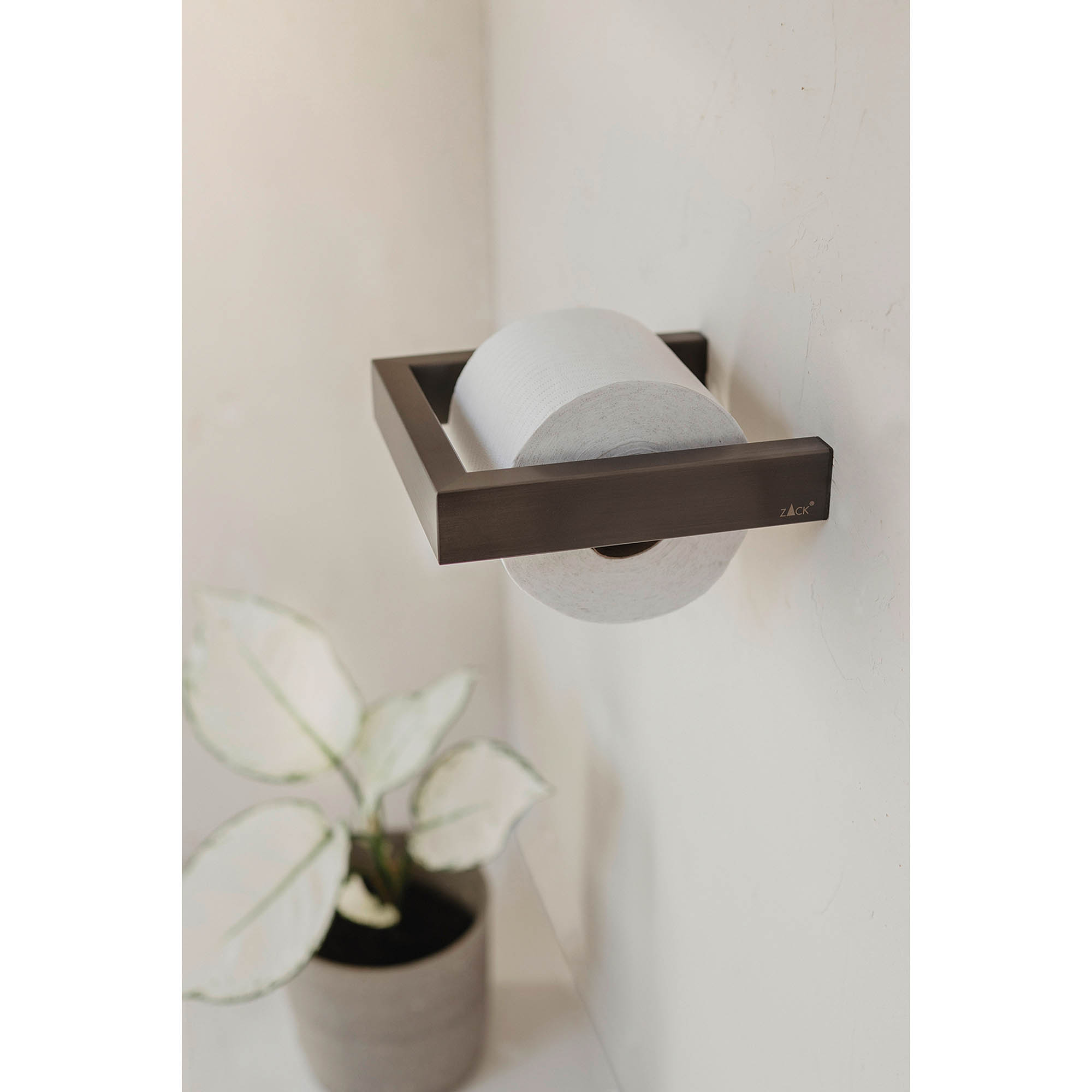ZACK LINEA stainless steel toilet roll holder graphite for wall mounting