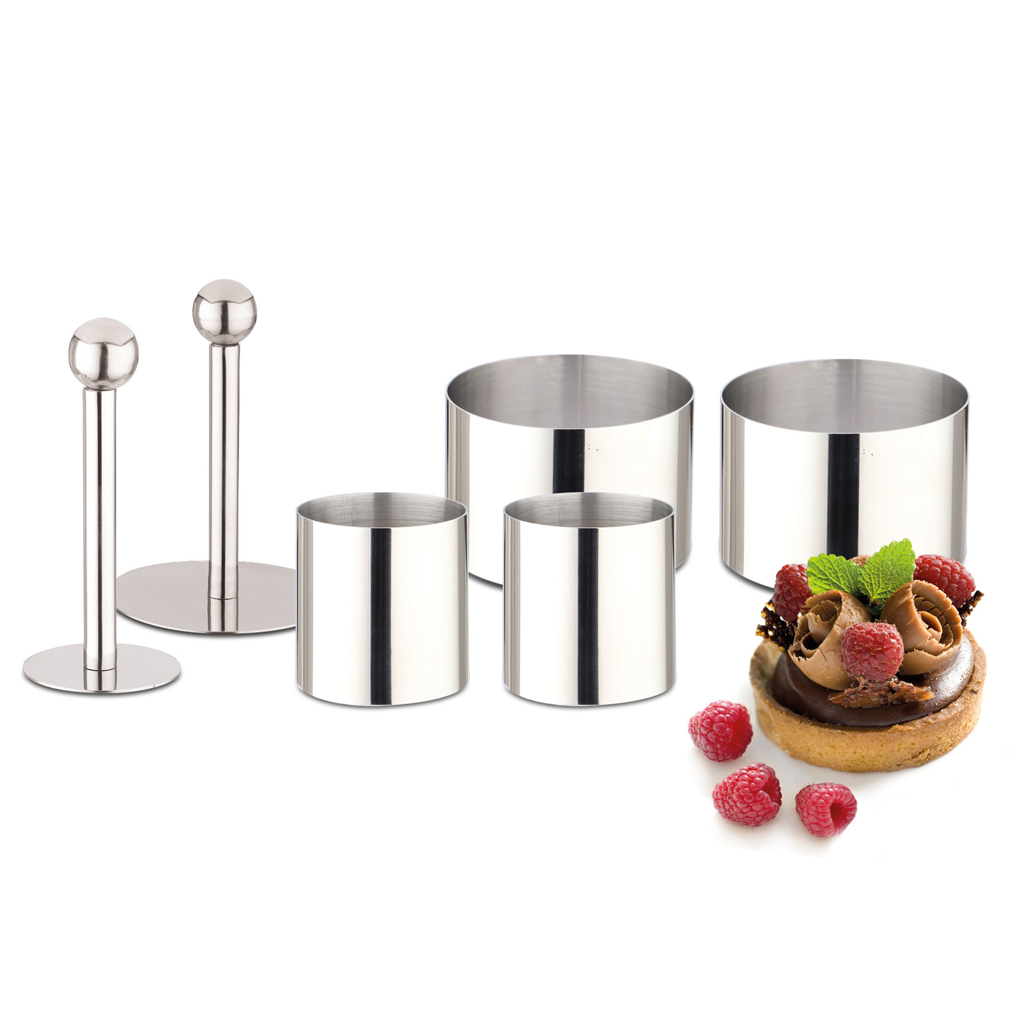 WEIS Dessertringe-Set mit 4 Ringen in 2 Größen Edelstahl
