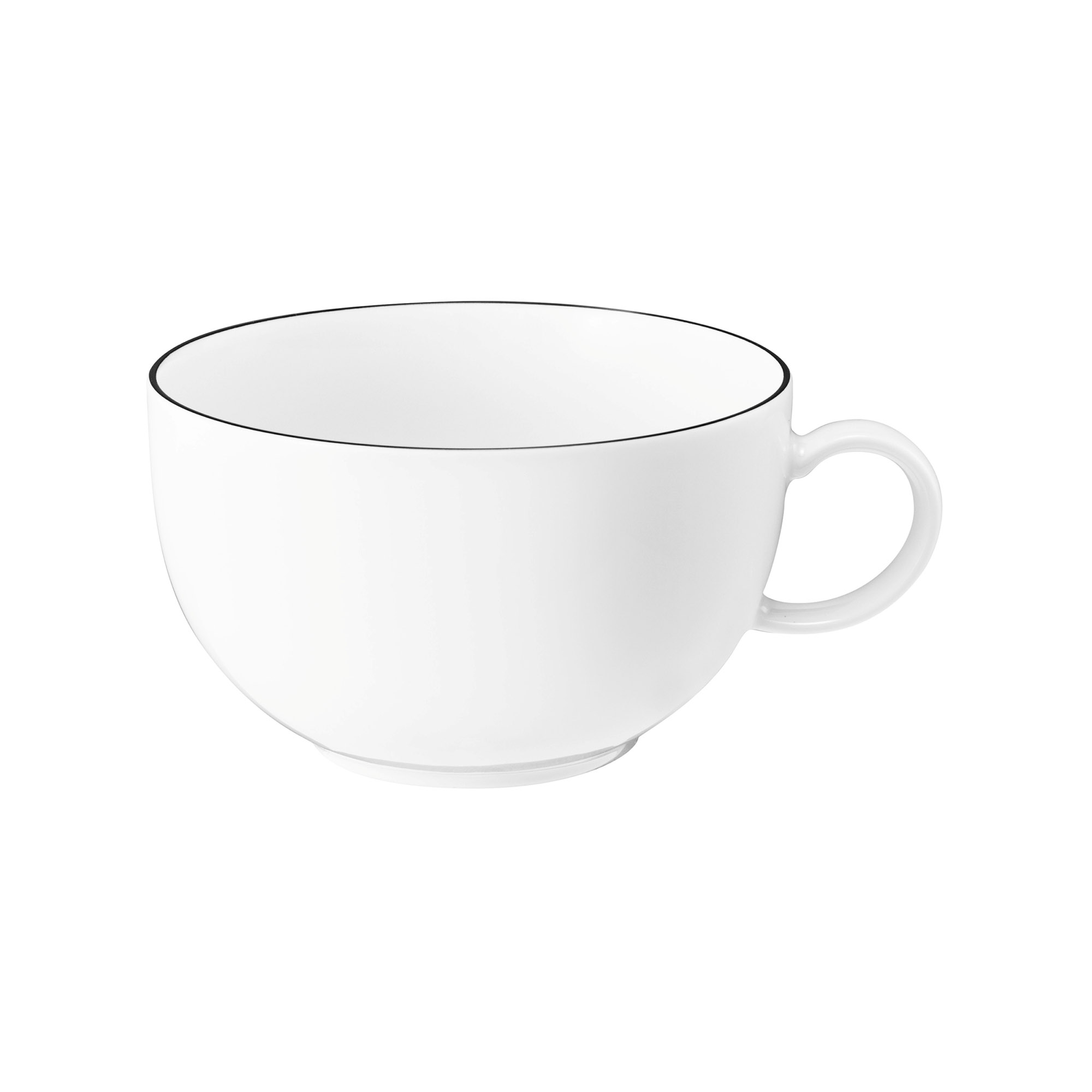 Seltmann Weiden Tasse Lido Black Line, 1-tlg., Porzellan, Milchkaffeeobertasse 0,35 l