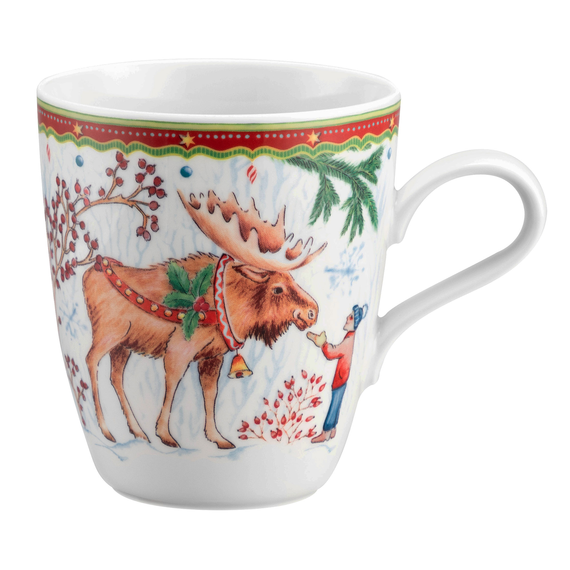 Seltmann Weiden WEIHNACHTSBECHER 65294 Becher mit Henkel 0,4 Liter Motiv Elch