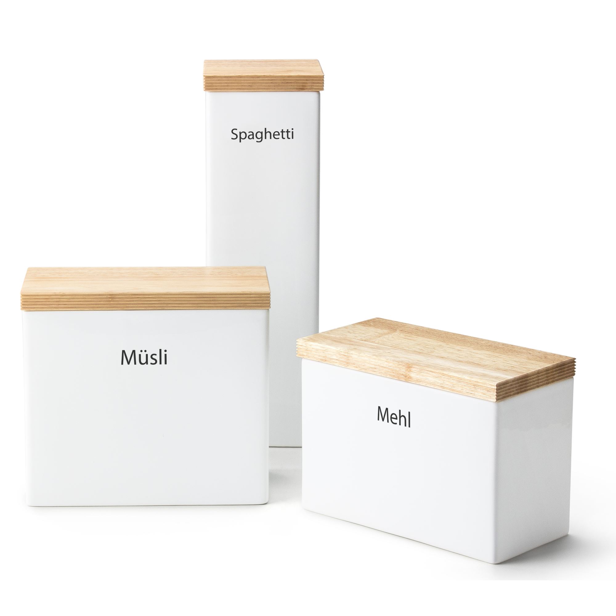 CONTINENTA storage tin with wooden lid 20 x 10 x 18.5 cm Cereal tin