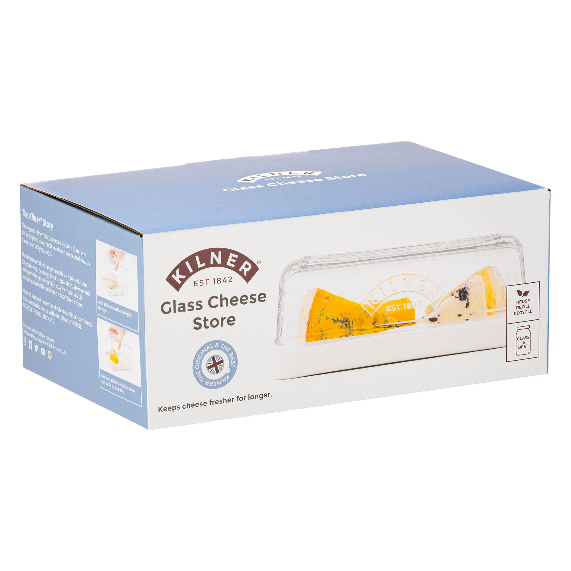 KILNER cheese storage cheese bell made of glass and ceramic 20 x 12.5 x 7.3 cm