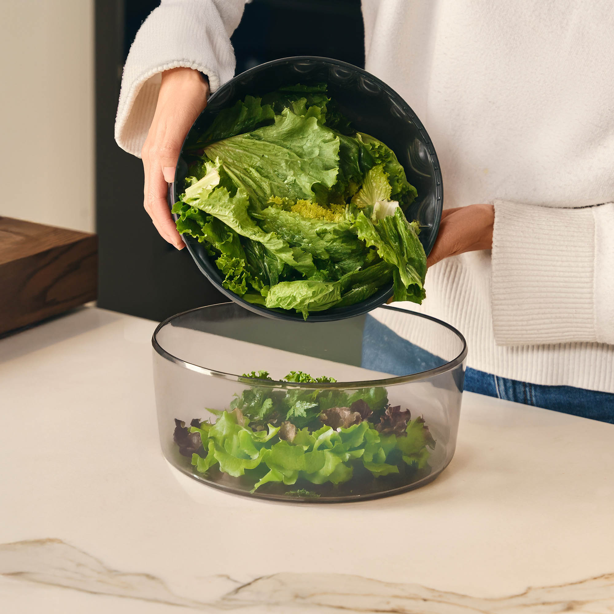 ZYLISS salad spinner EASY SPIN L with rope pull mechanism 27 cm black