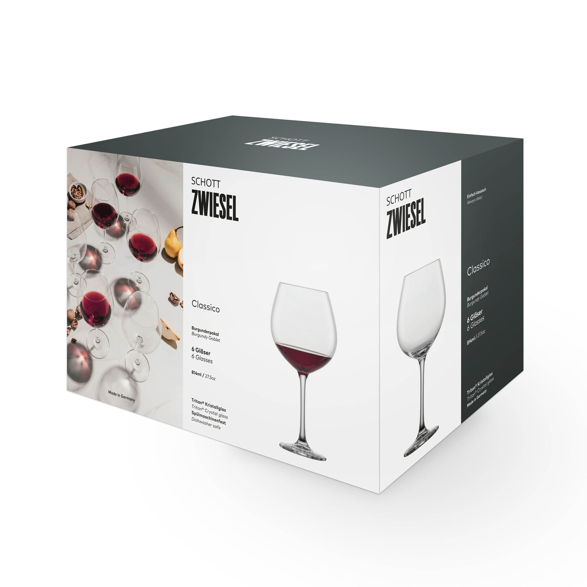 SCHOTT ZWIESEL Serie CLASSICO Burgunderglas 6 Stück Inhalt 814 ml Burgunderpokal