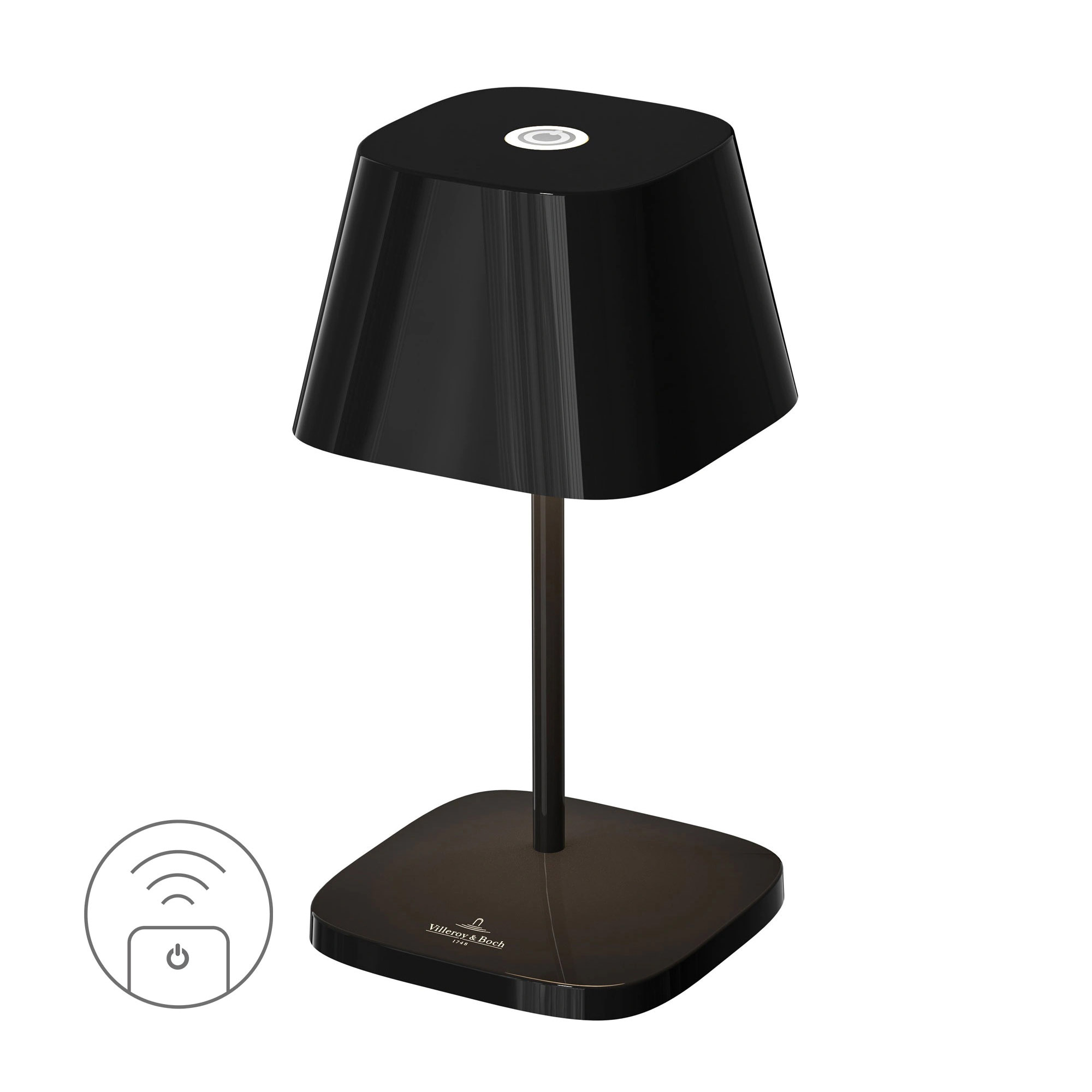 VILLEROY & BOCH LED-Tischlampe NEAPEL RC schwarz ceramic in-/outdoor fernbedienbar
