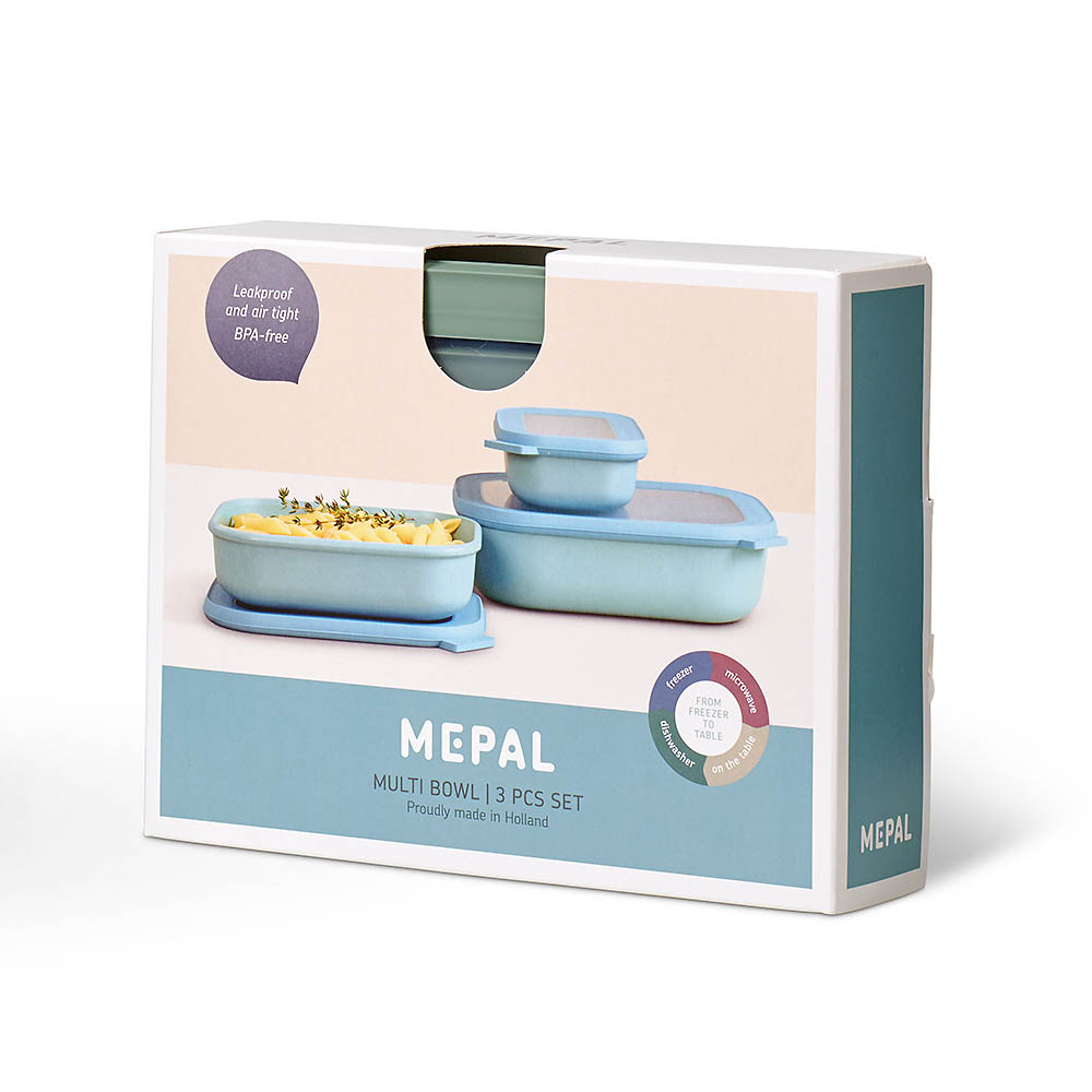 MEPAL multi-bowl set CIRQULA 3-piece rectangular flat 0.5 / 1.0 / 2.0 litres