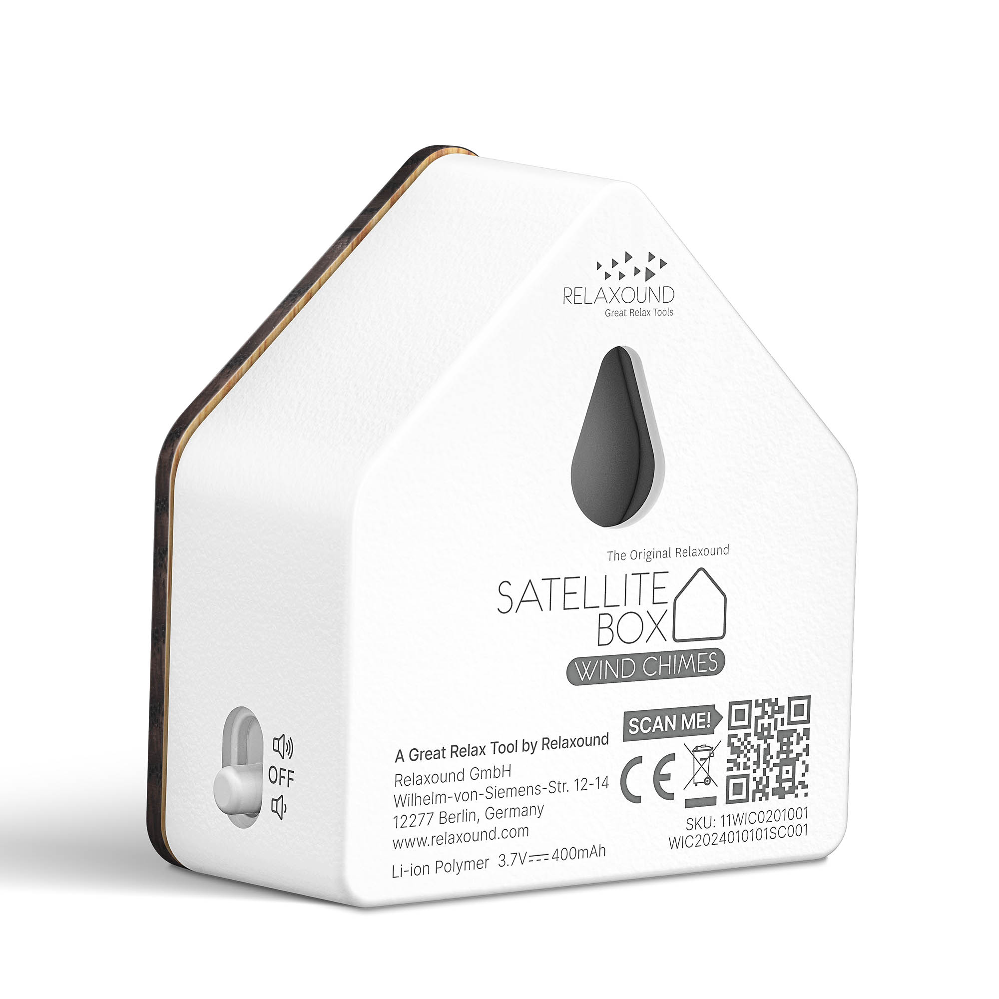 RELAXOUND chirping box SATELLITE Relaxing Sound WINDSPIEL oak