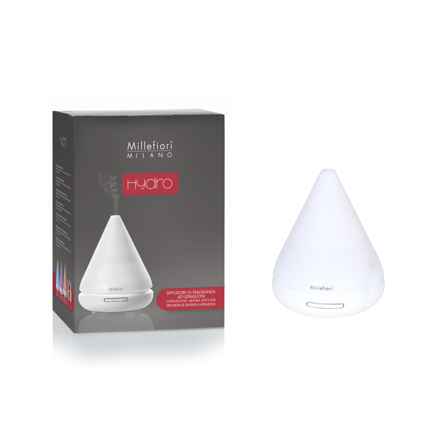MILLEFIORI Hydro elektrischer Ultraschalldiffusor PYRAMID Grundeinheit ohne Duft