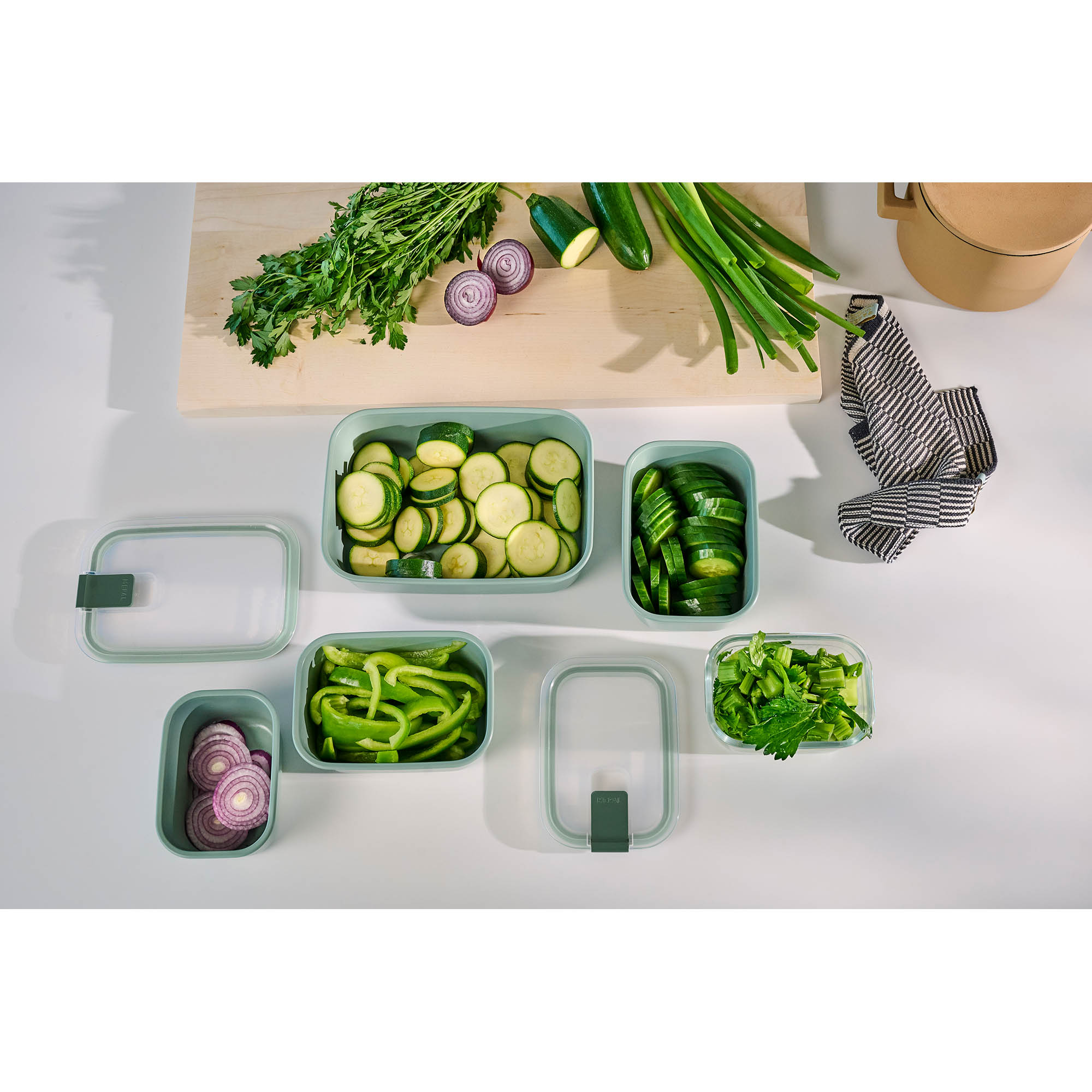 MEPAL Frischhaltedose EASY CLIP rechteckig flach 1,5 Liter nordic sage