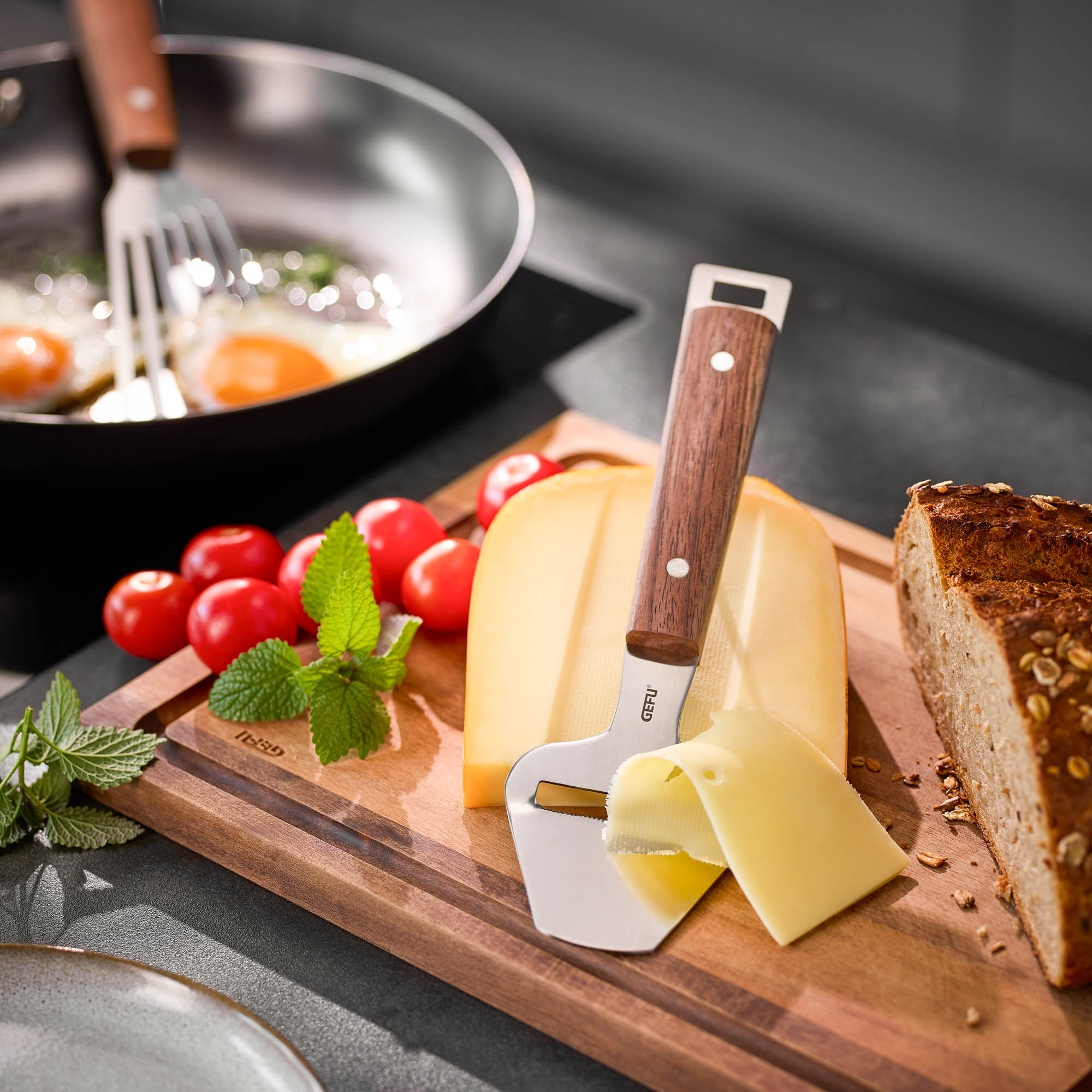 GEFU MADERO cheese slicer with walnut handle