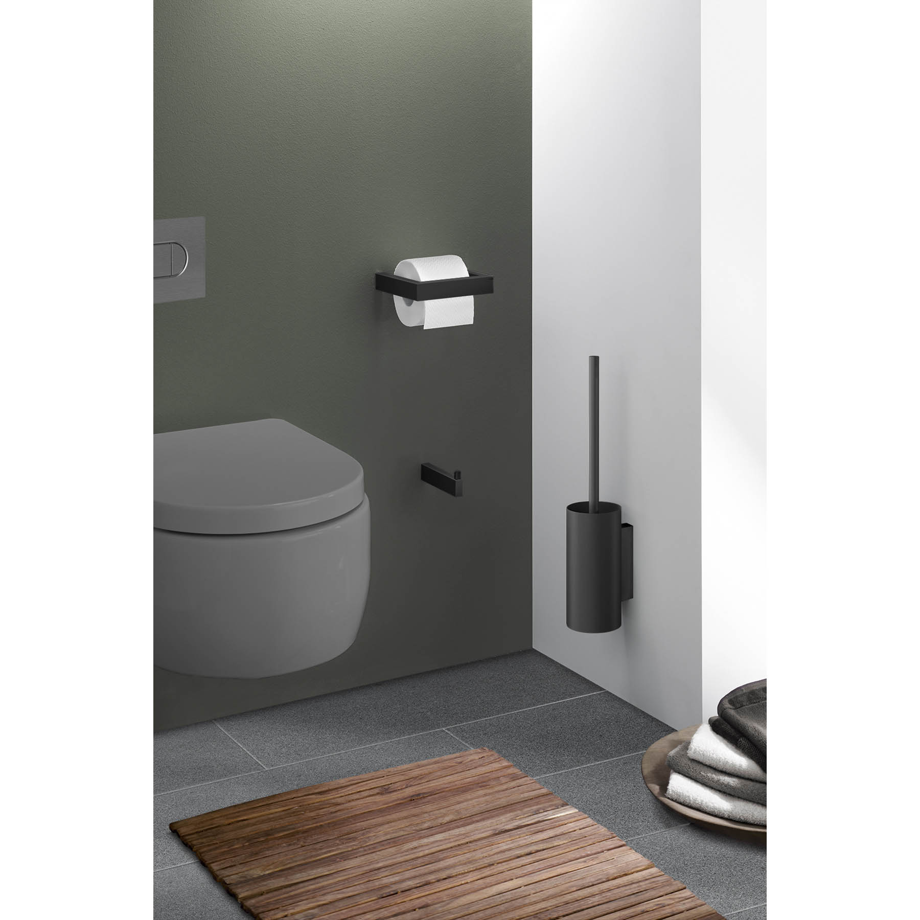 ZACK Toilettenpapierhalter LINEA aus Edelstahl matt schwarz für Wandmontage