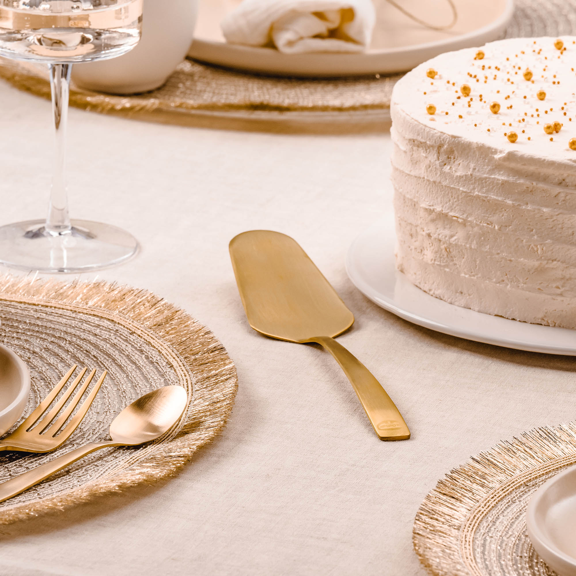 DR.OETKER Tortenheber HOLIDAY JOY 25,5 cm Edelstahl goldfarben Kuchenheber
