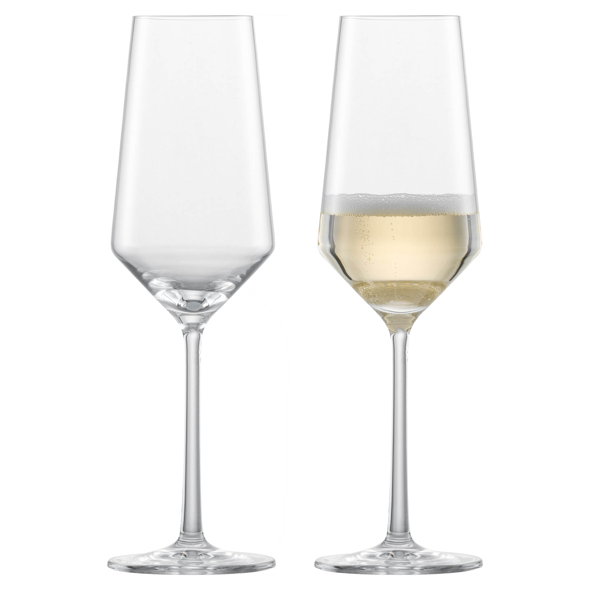 ZWIESEL GLAS Serie PURE Champagnerglas 2 Stück Inhalt 297 ml mit Moussierpunkt