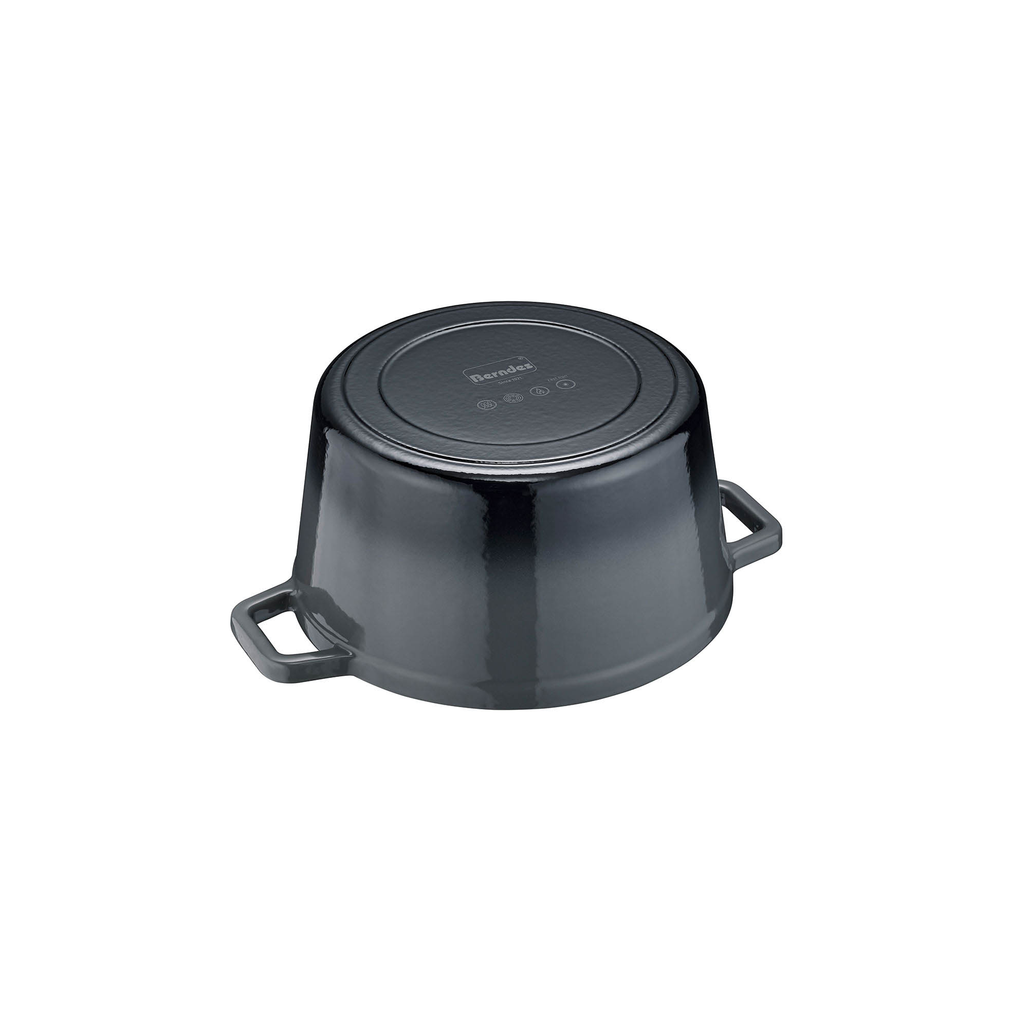 BERNDES Cocotte casserole B.IRON cast iron round 20 cm 2.5 litres sage green INDUCTION