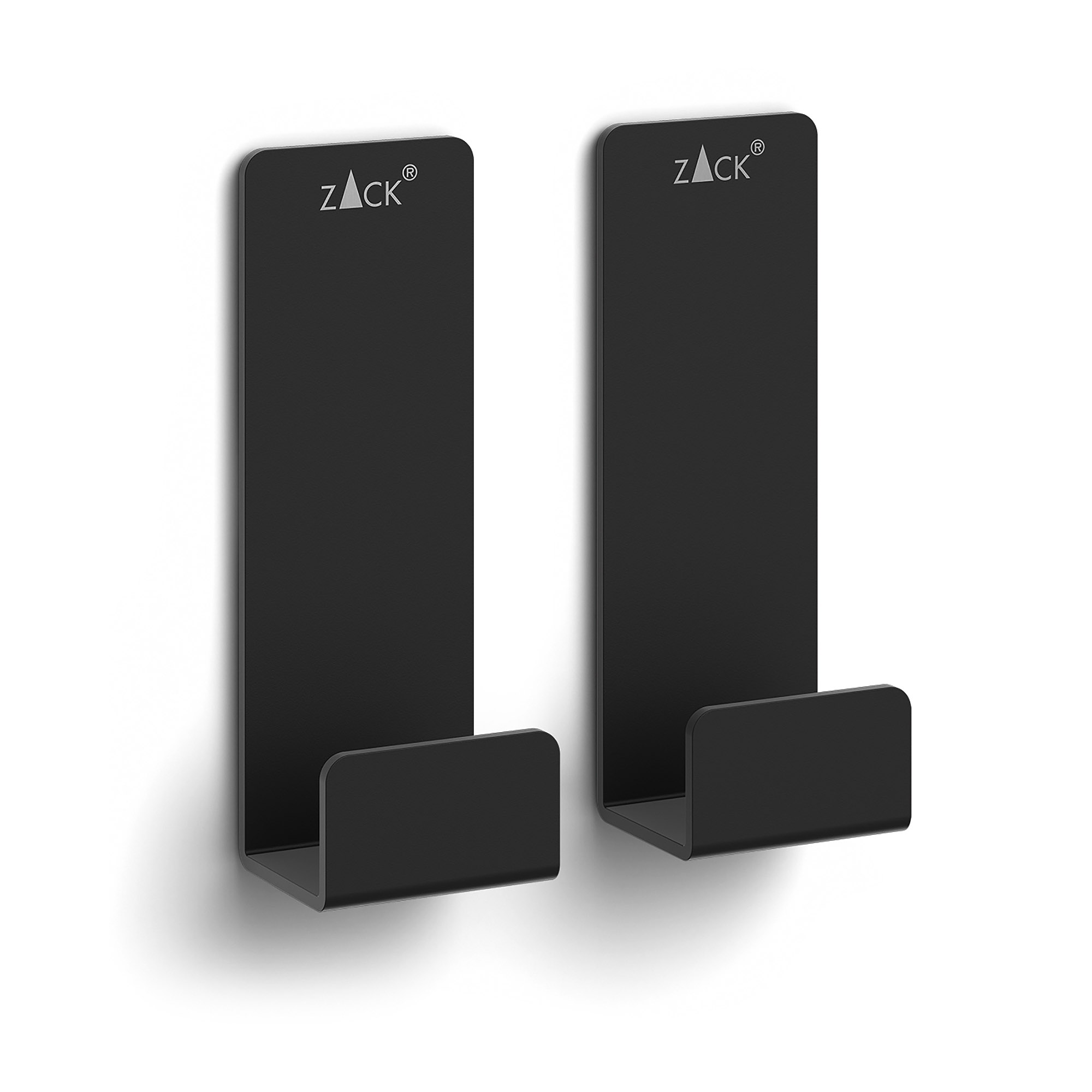 ZACK Handtuchhaken POTES groß 2er-Set Edelstahl matt schwarz Handtuchhalter