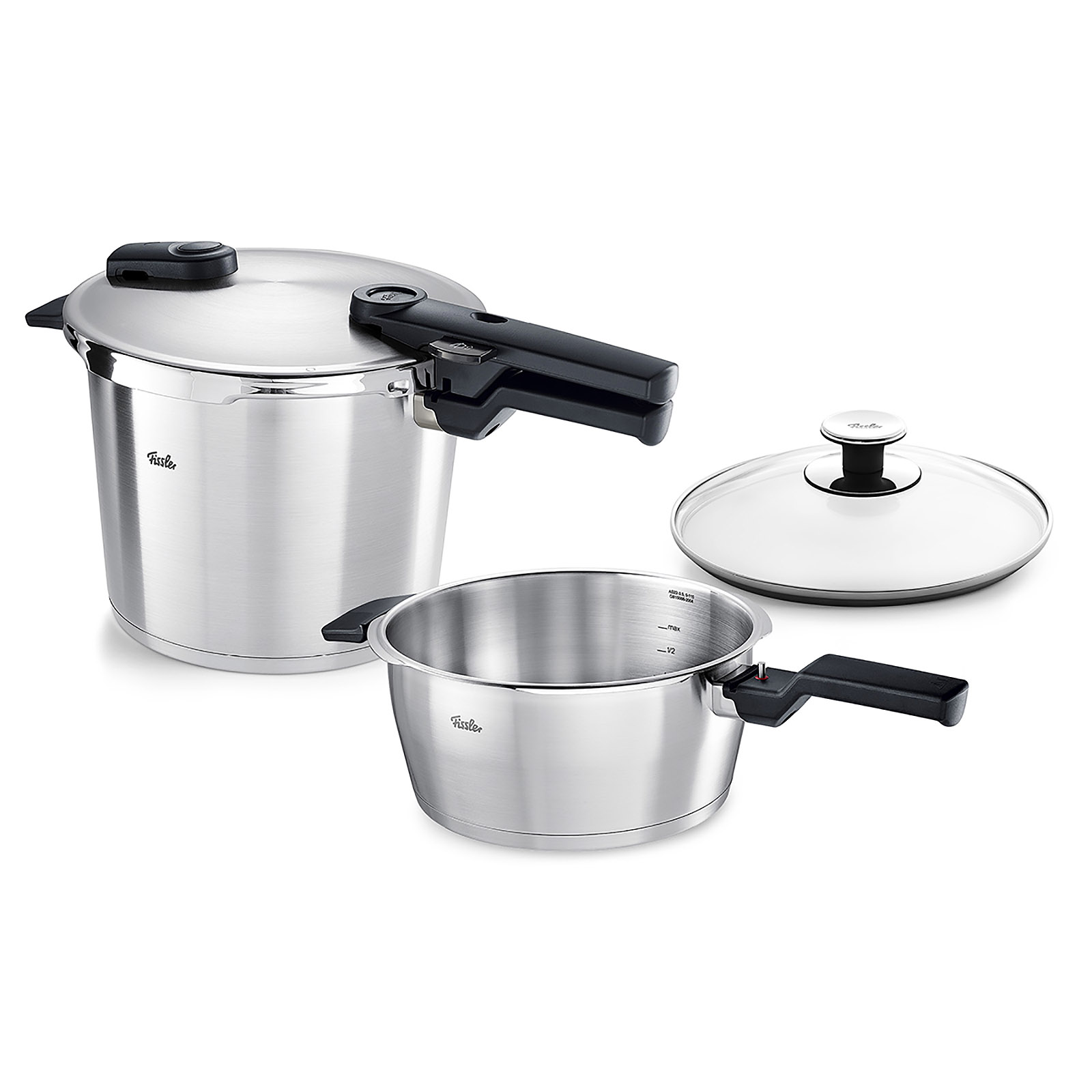 FISSLER Schnellkochtopf-Set VITAQUICK PREMIUM 22 cm 6,0 + 3,5 Liter + Glasdeckel