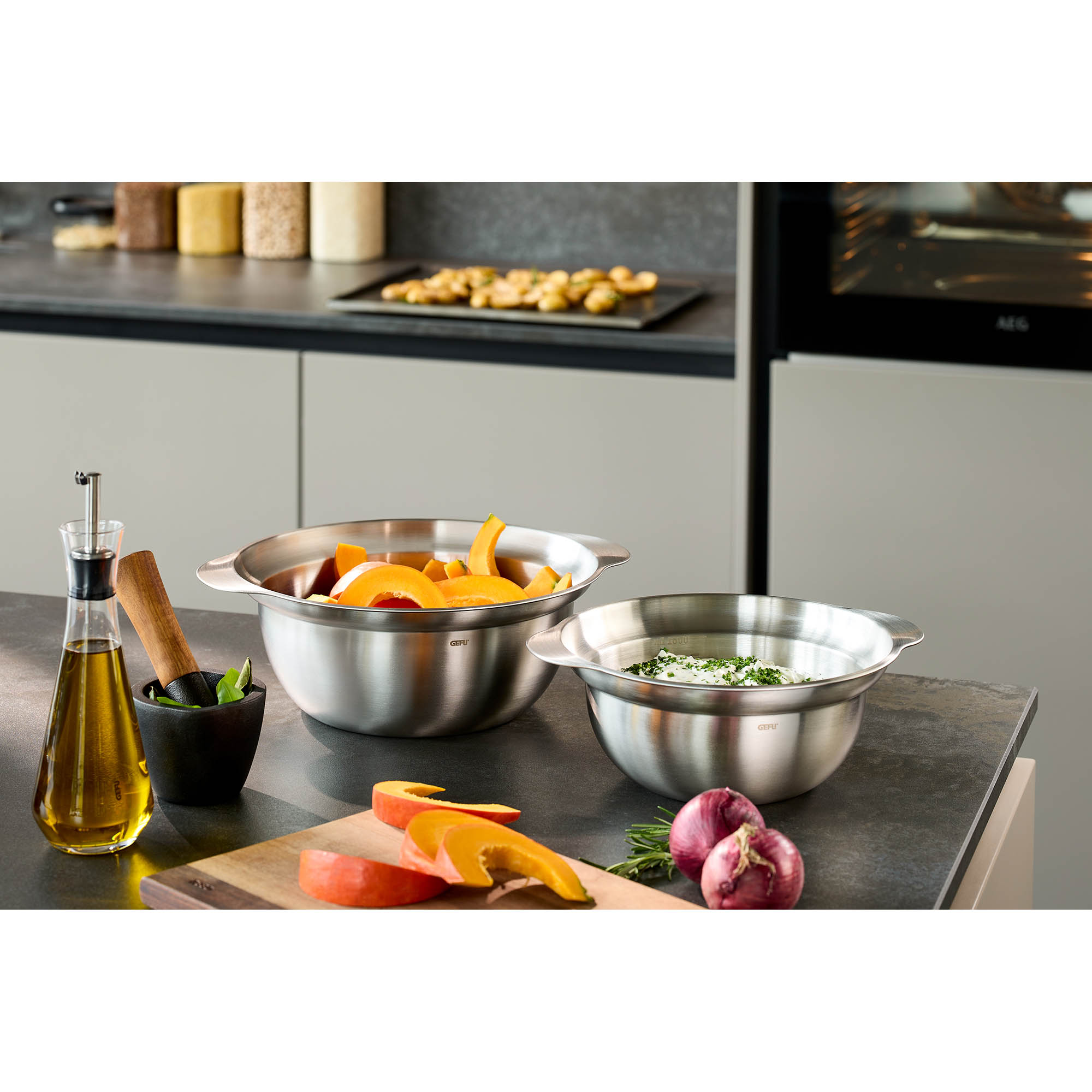 GEFU kitchen bowl mixing bowl PREMIO stainless steel 27 cm