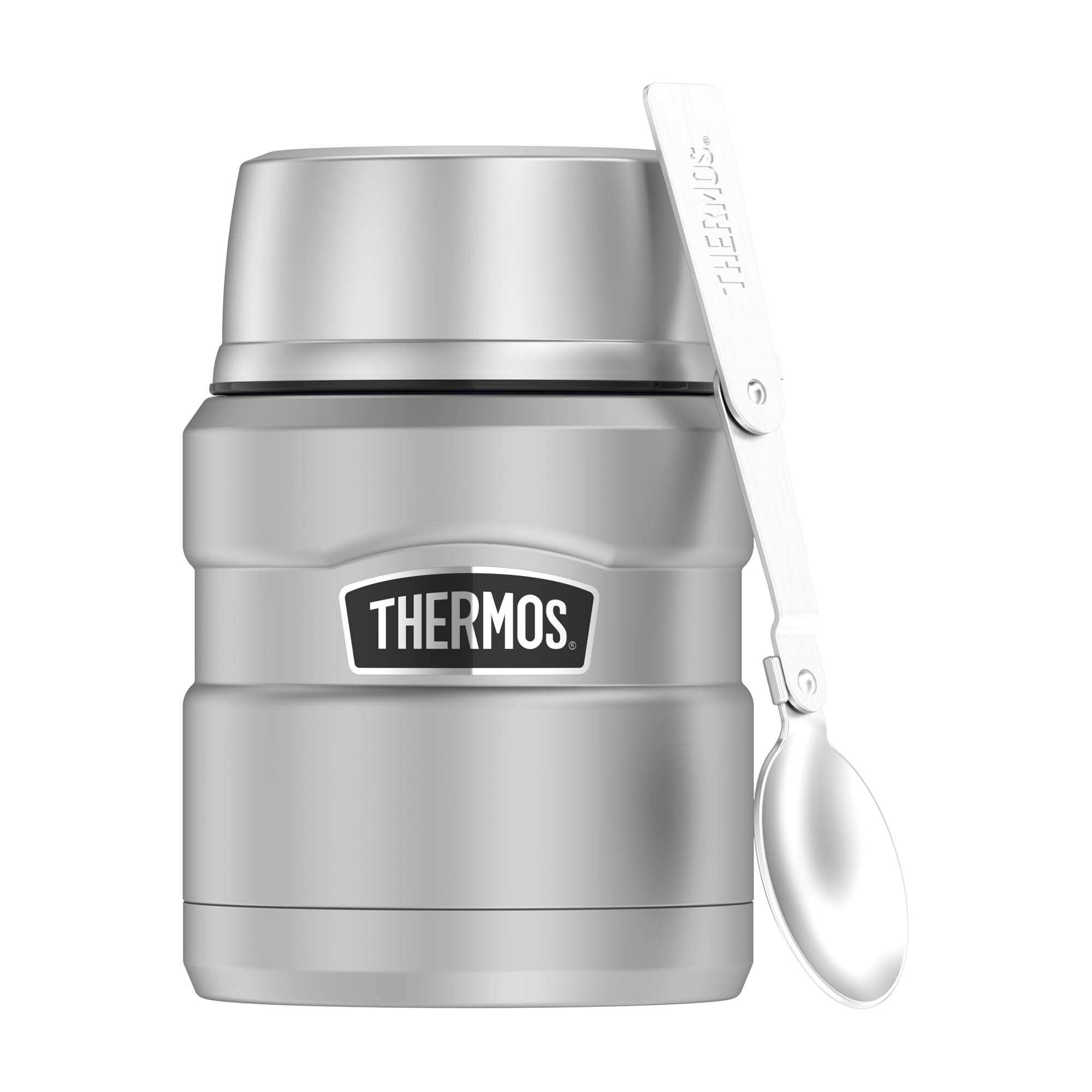 THERMOS STAINLESS KING FOOD JAR 0.47 L Insulated Food Container, Matt Stainless Steel, Double-Walled