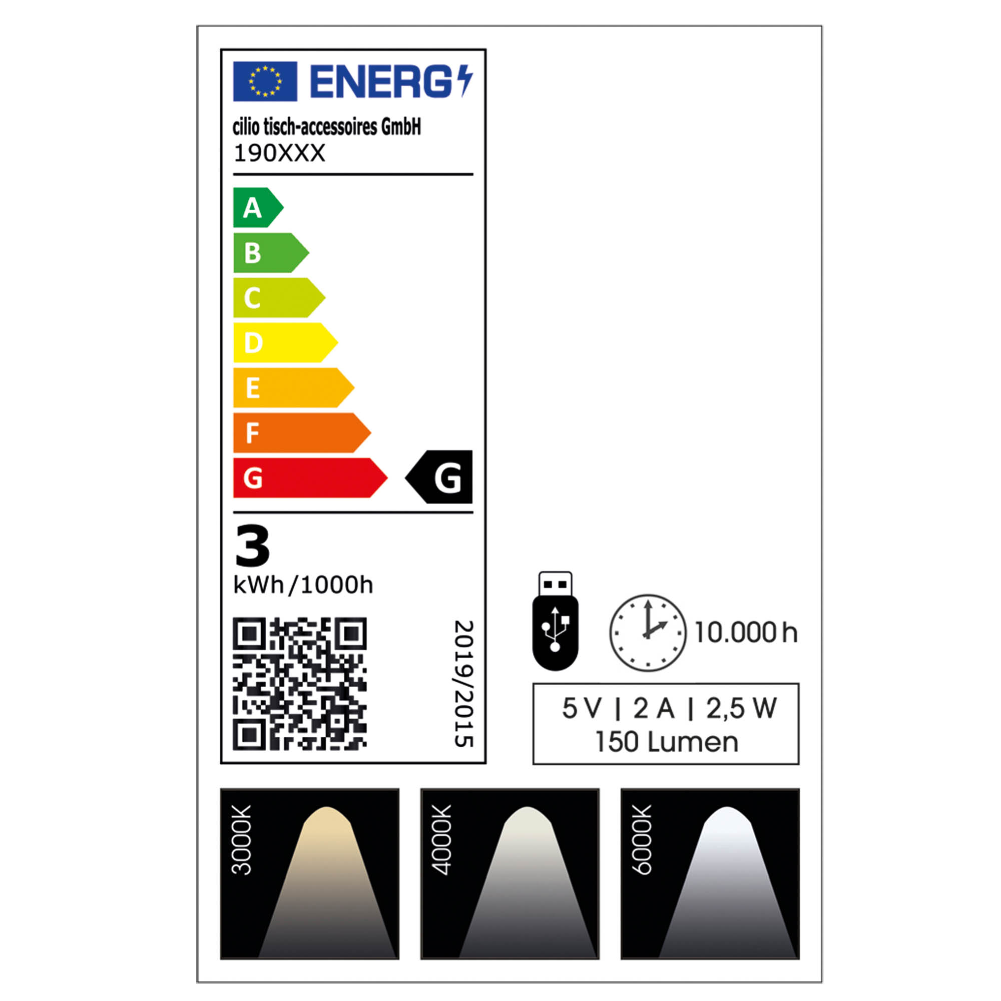 CILIO LED-Tischlampe SOLE Mobile LED-Leuchte für indoor und outdoor - grau