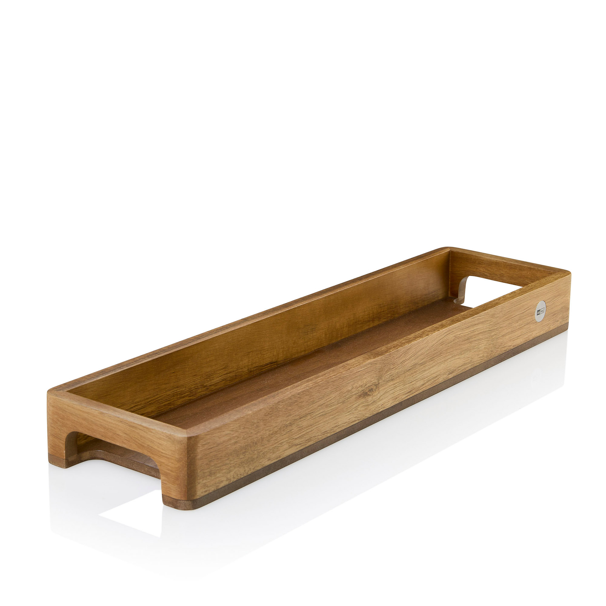 AdHoc Tablett Serviertablett SERVE SLIM 50 x 13 x 5 cm Akazien- + Walnussholz