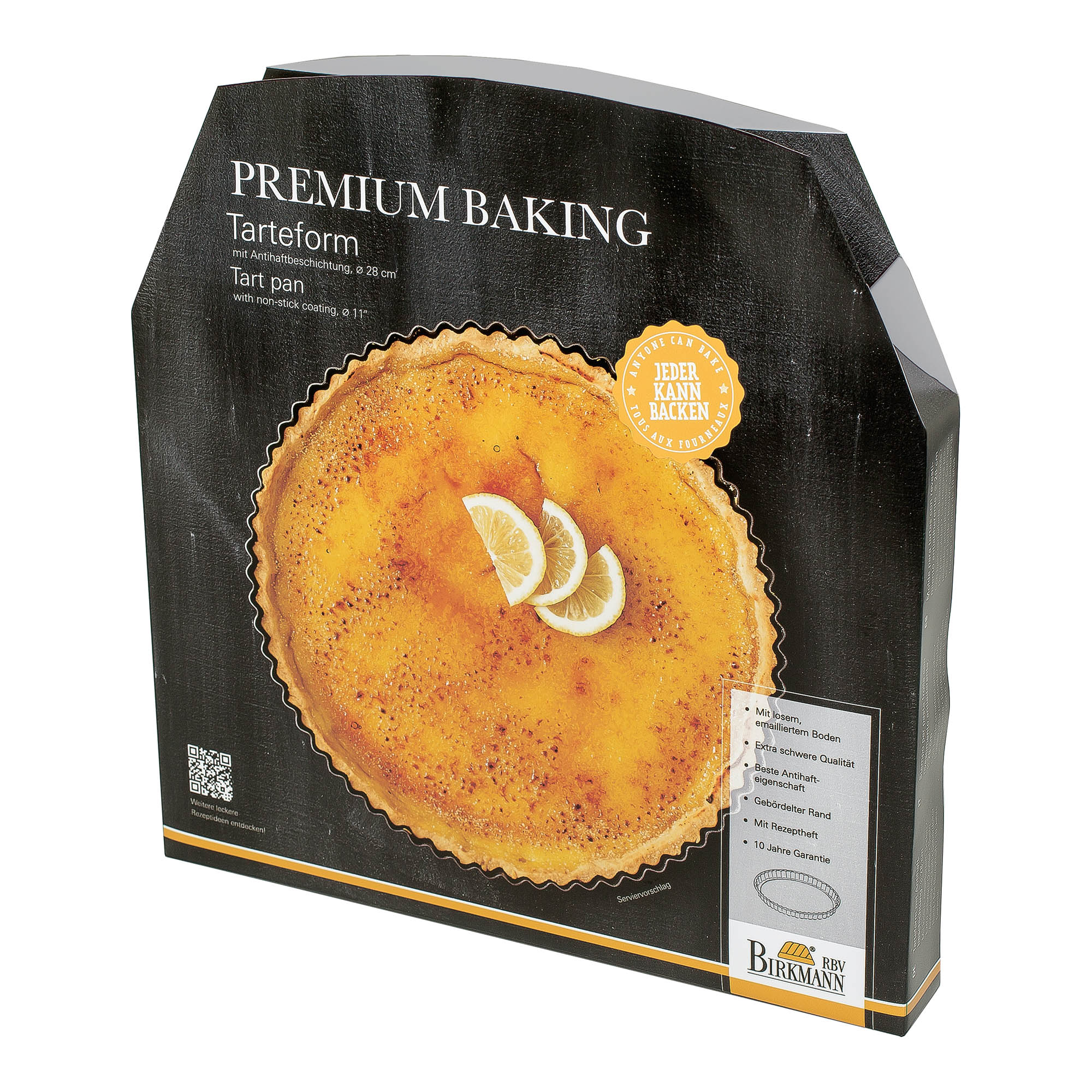 BIRKMANN Tarteform 28 cm mit losem Emaille-Boden PREMIUM BAKING