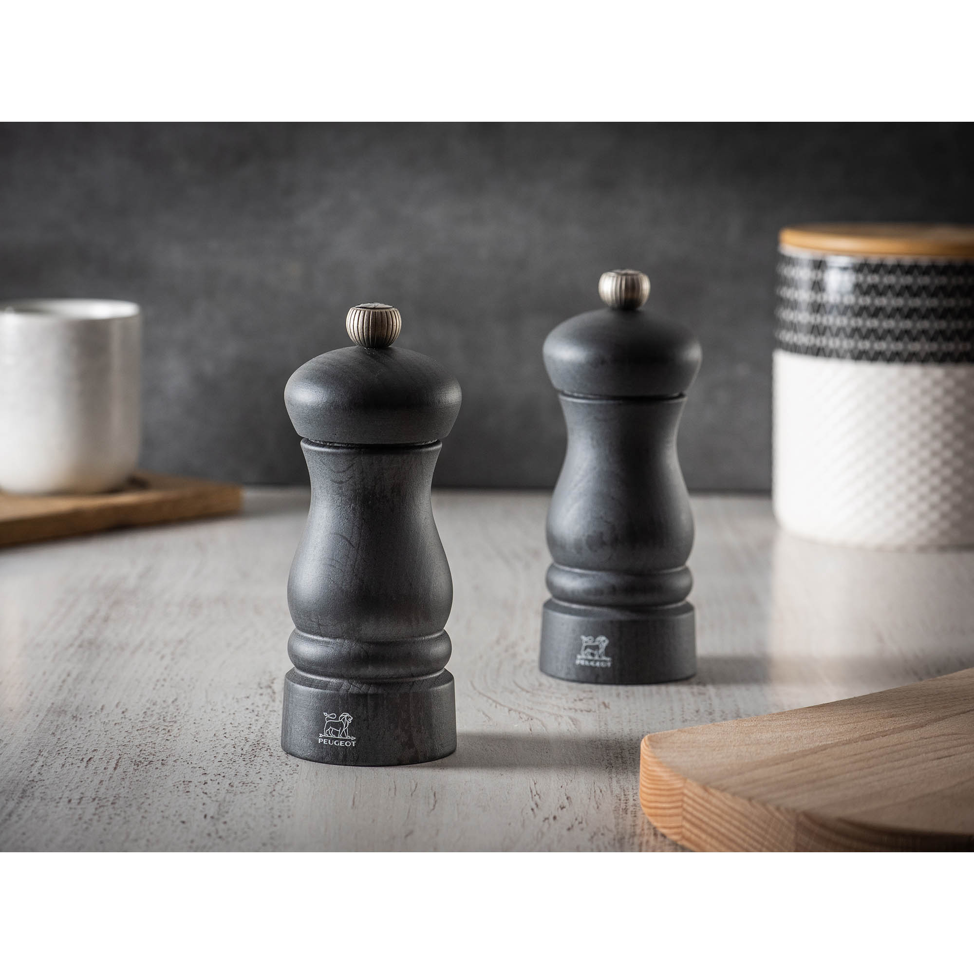 PEUGEOT 2er-Set CLERMONT DUO Salz- + Pfeffermühle 13 cm graphitgrau Zirlion-Mahlwerk