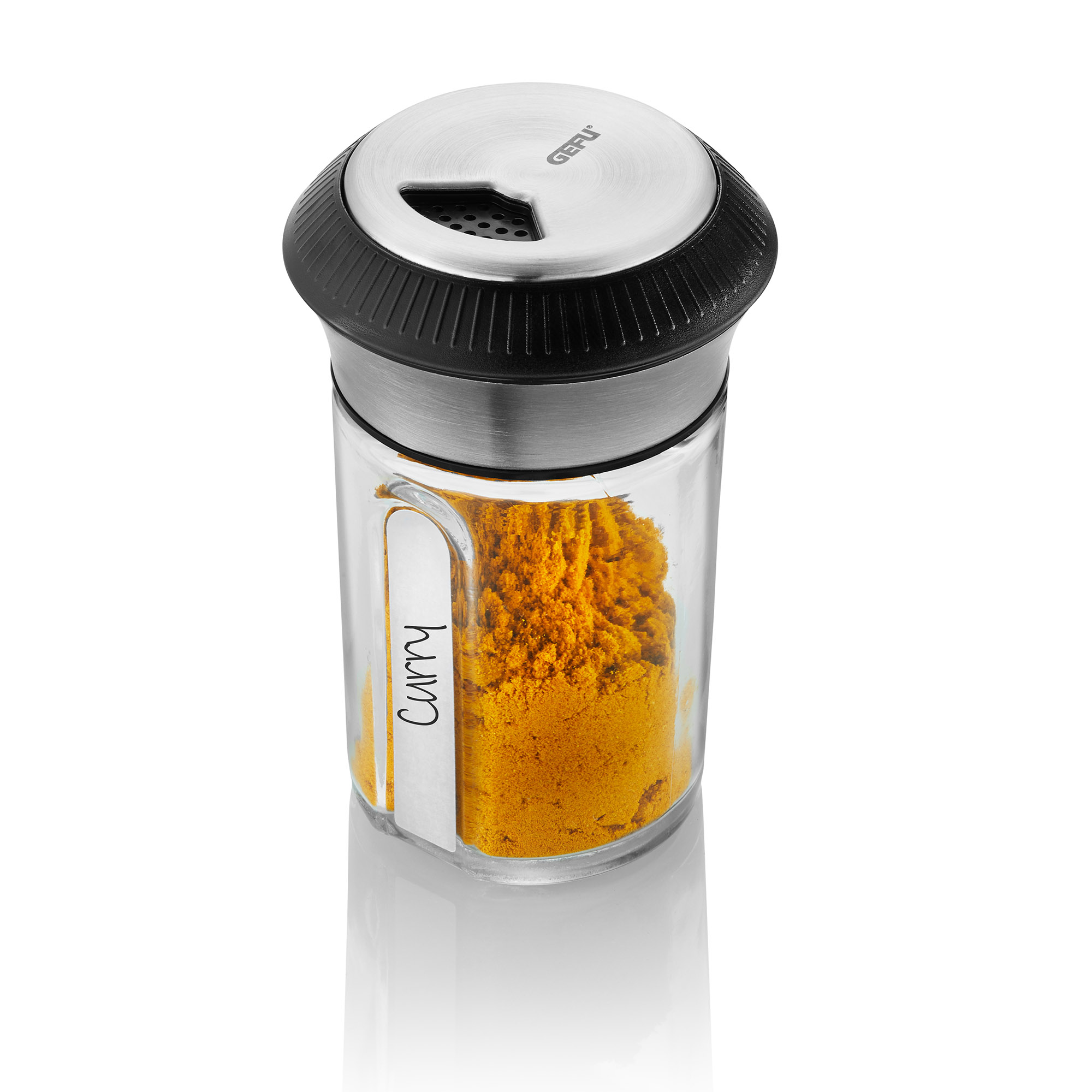 GEFU Gewürzmühle Gewürzstreuer X-PLOSION® Edelstahl Glas Camping Pf